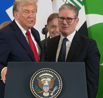 Trump and Keir Starmer shook hands