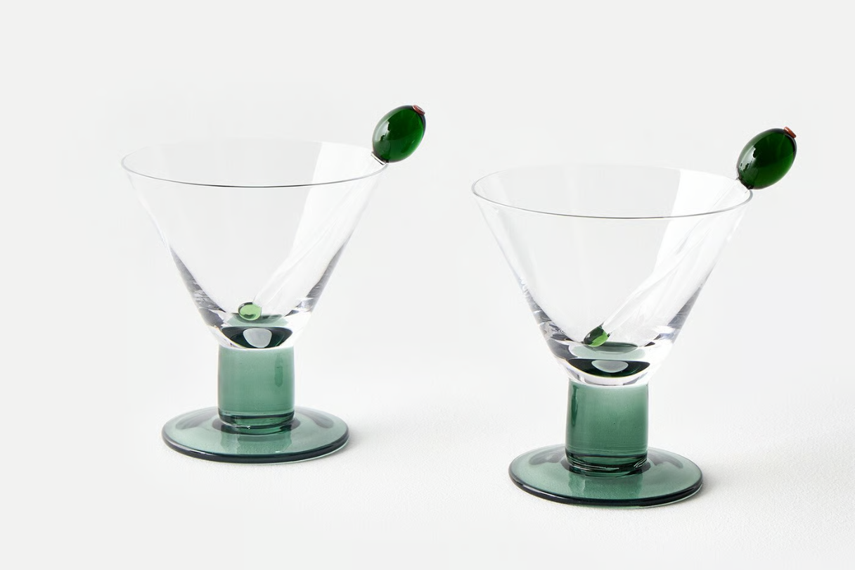 Oliver Bonas olive martini glasses