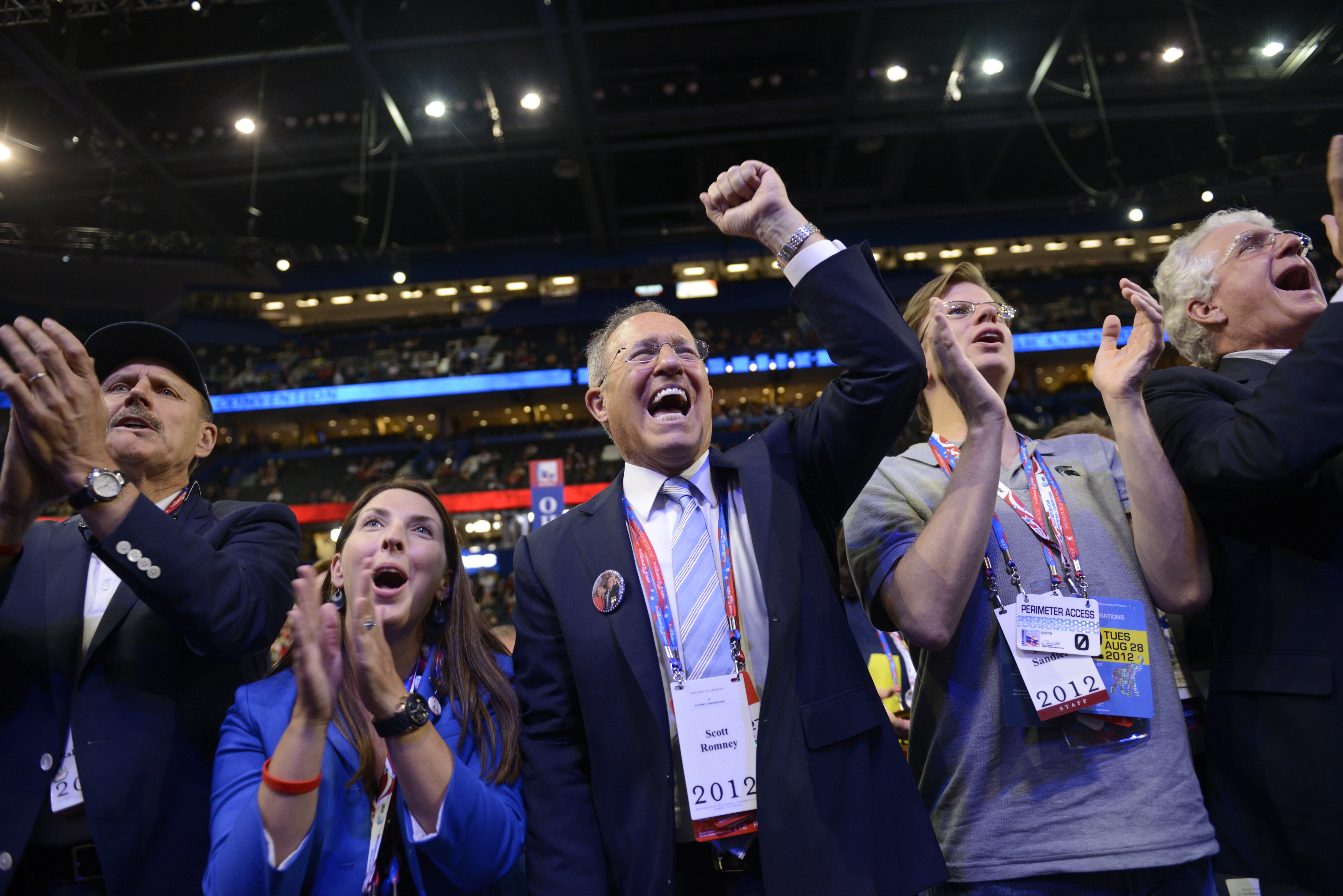 Carrie Elizabeth Romney was married to G. Scott Romney, Mitt Romney’s older brother, shown here at the 2012 Republican National Convention