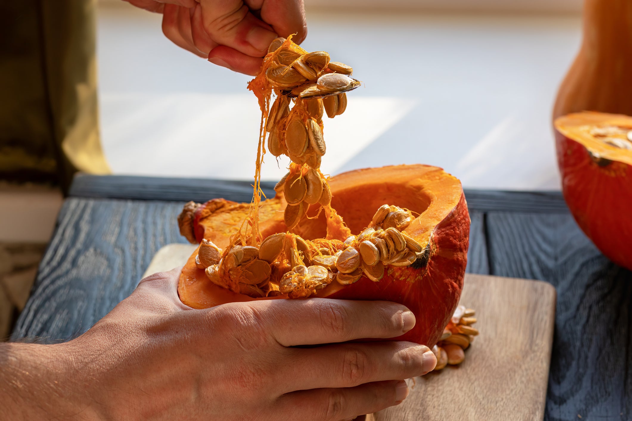 Some pumpkins contain hundreds of seeds that can be nutritious and delicious when roasted and lightly salted