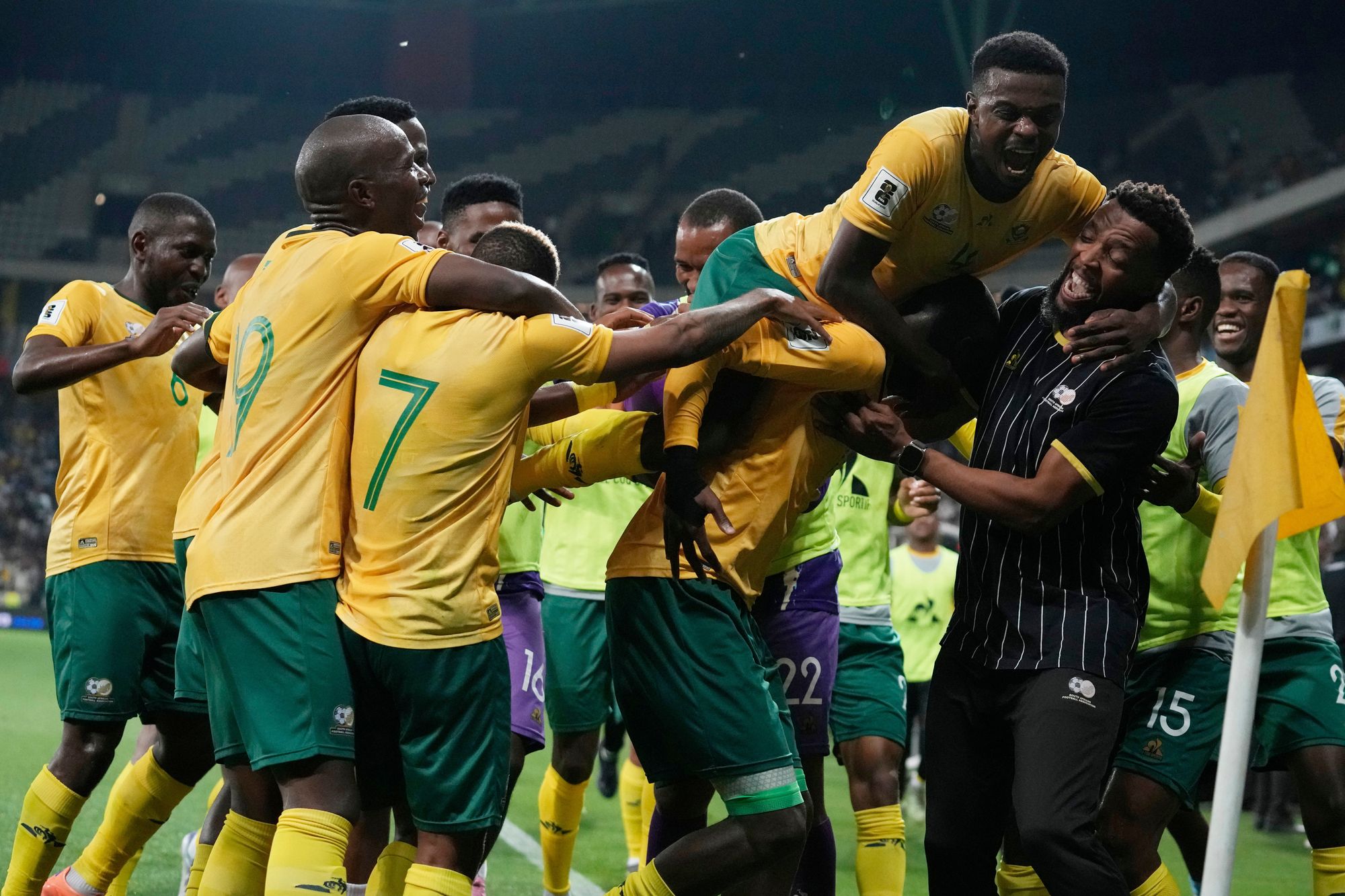 South Africa qualified for the World Cup with a 3-0 win over Rwanda