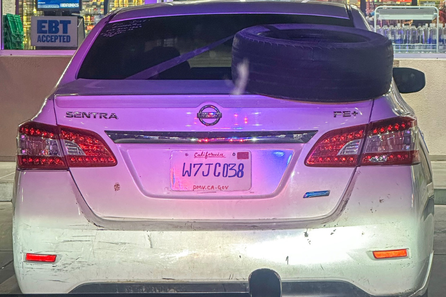 A California Highway Patrol officer stopped a car in Merced last week after noticing the license plate was fake and hand-drawn by the driver