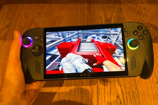An image of Mirror's Edge running on the ROG Xbox Ally X