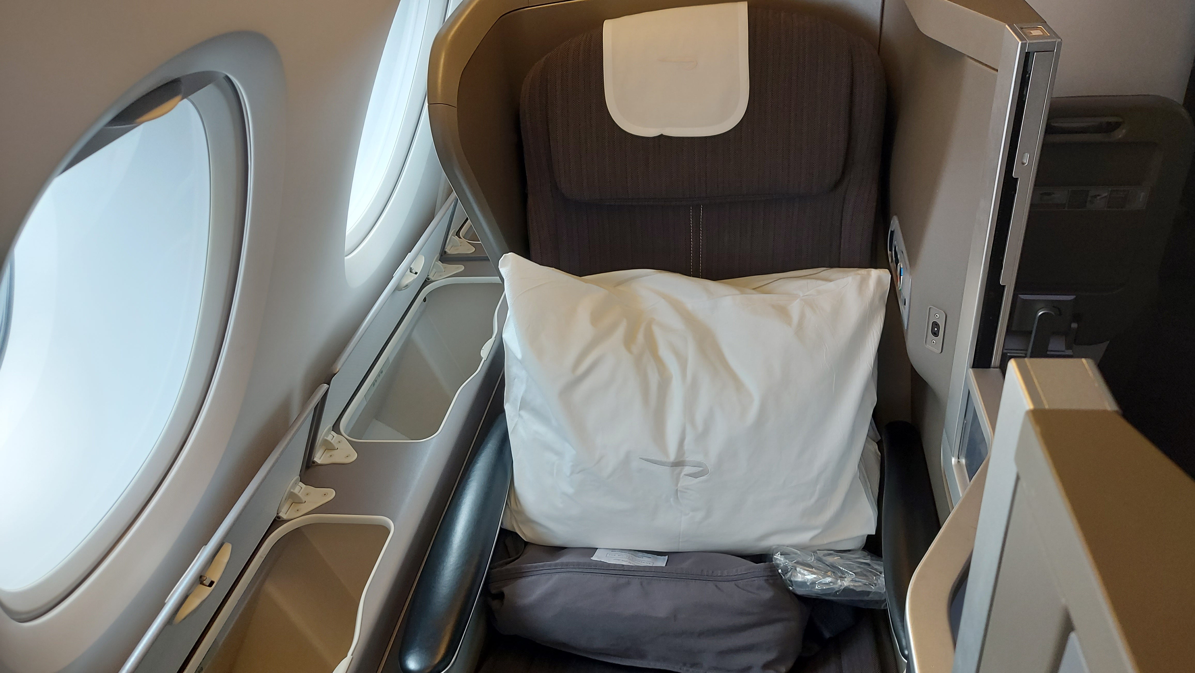 Ted’s window seat before he settles in