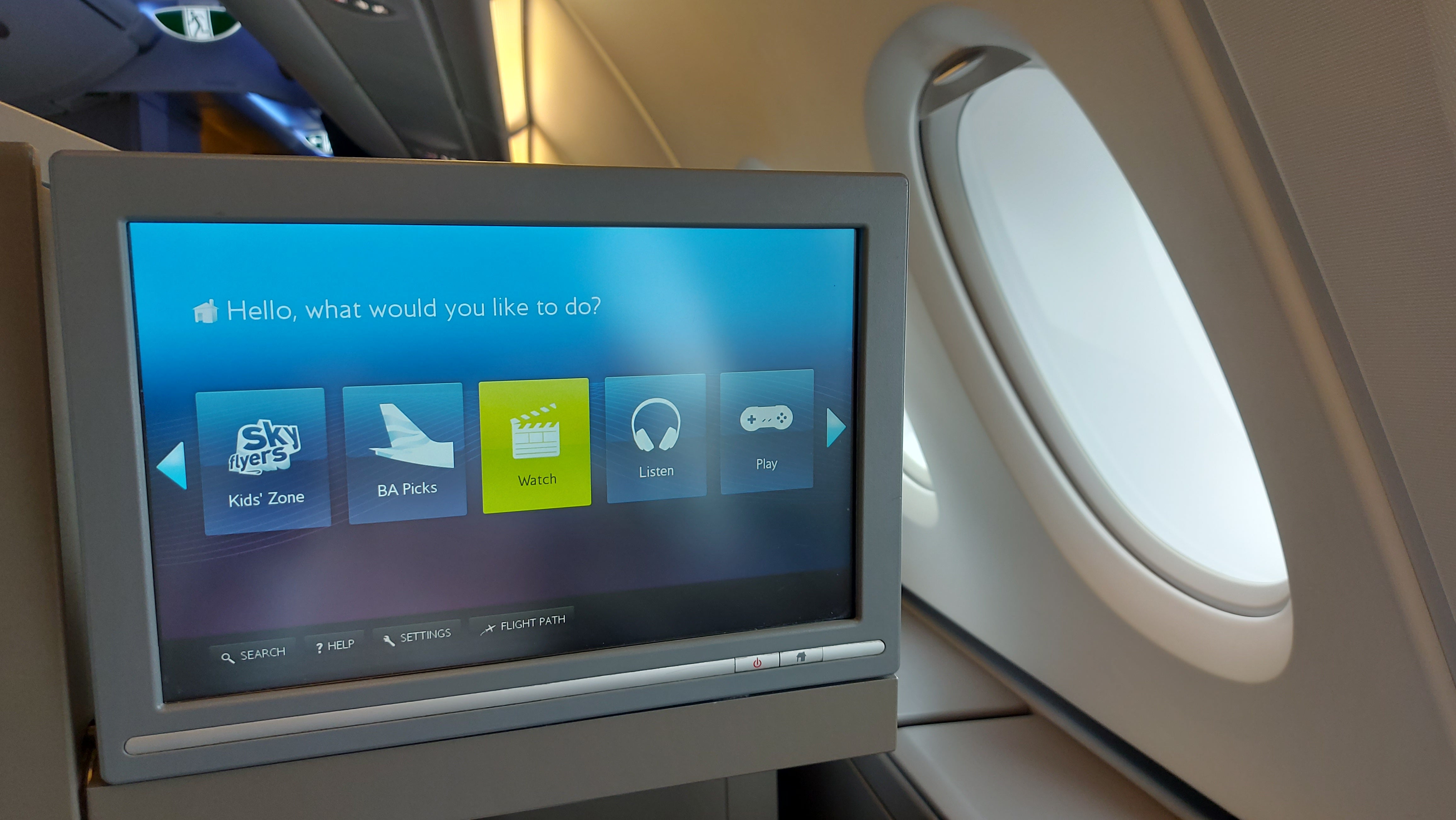 The entertainment screen 'does the job', says Ted, but he notes that at 12.1 inches, it's actually smaller than some premium economy screens