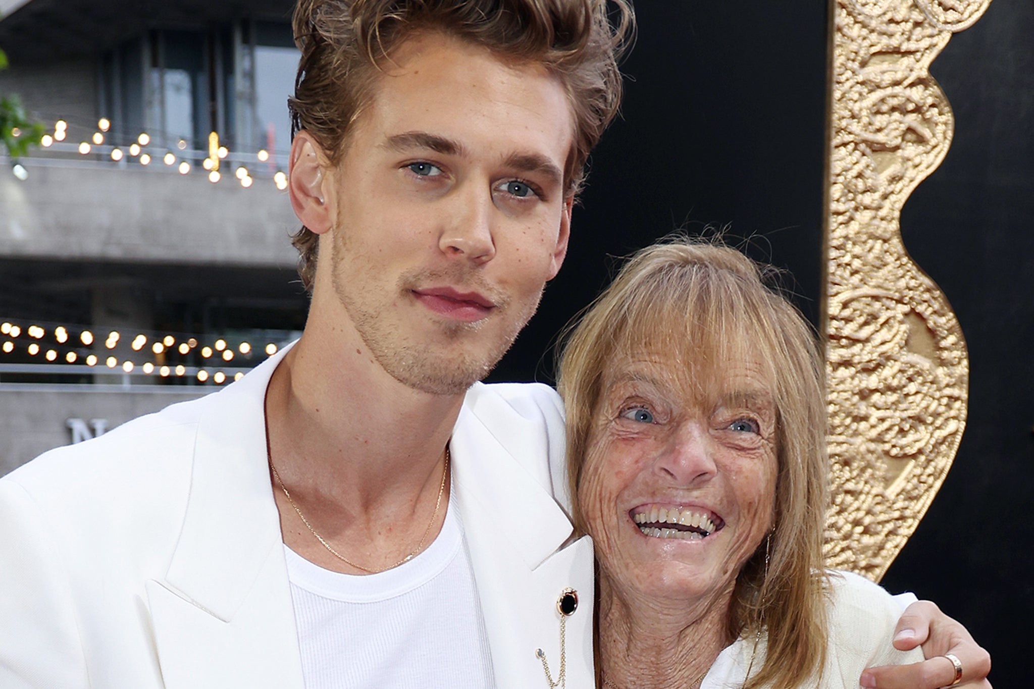 Rogers with Hollywood actor Austin Butler at a UK gala screening of ‘Elvis’, in which he starred