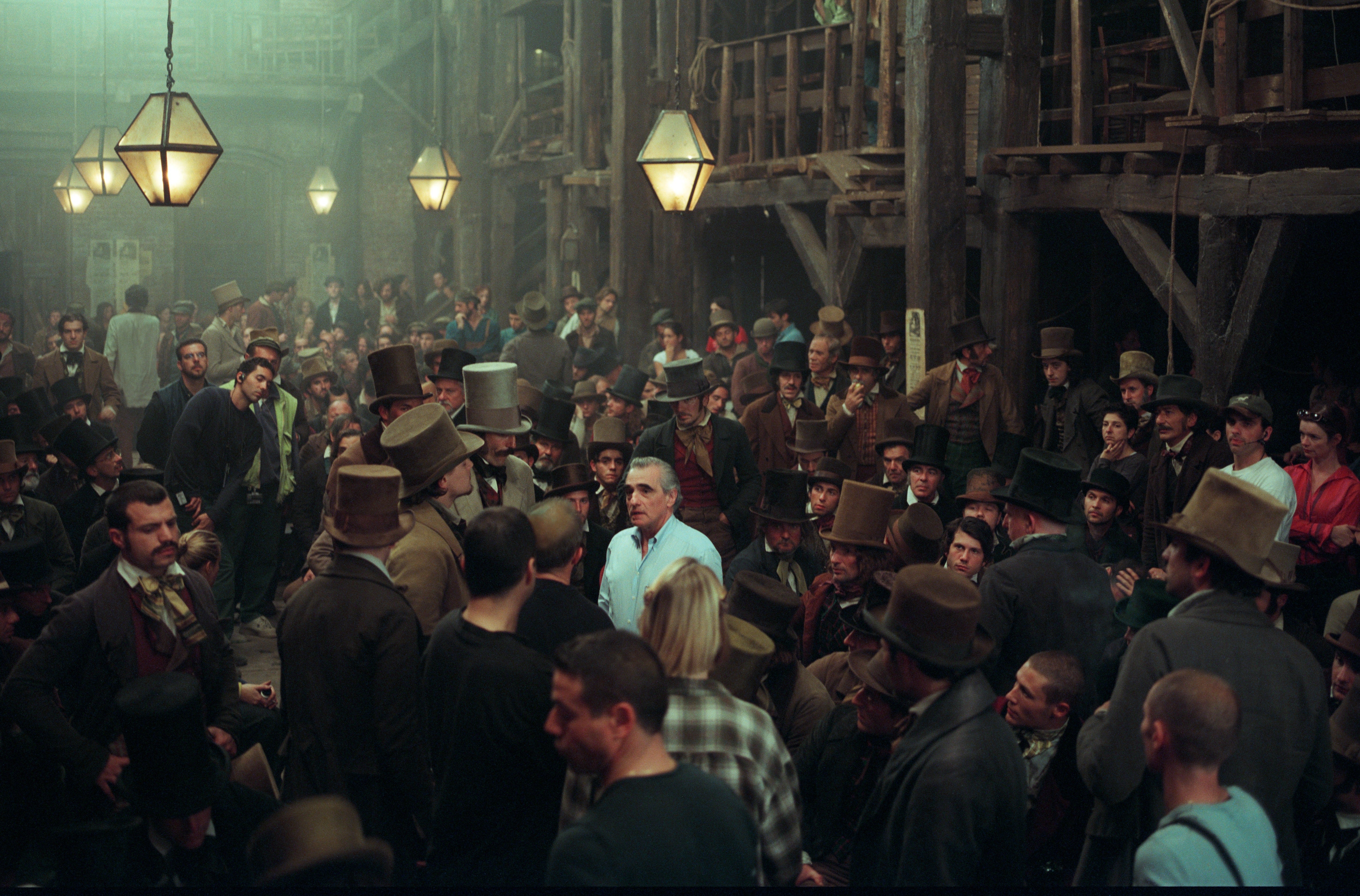 Martin Scorsese (centre) on the set of 'Gangs of New York'