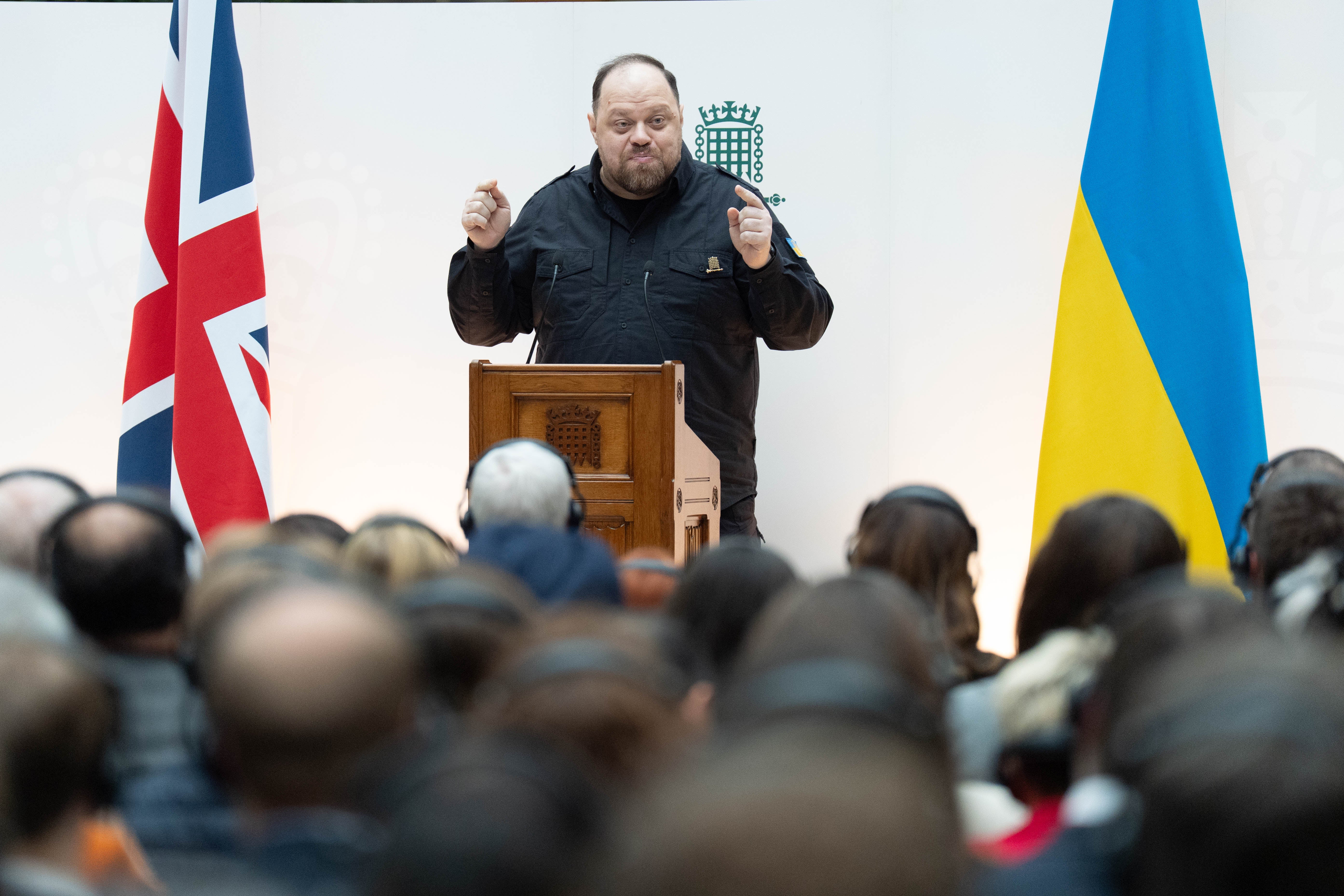 Ruslan Stefanchuk addresses MPs and peers in parliament