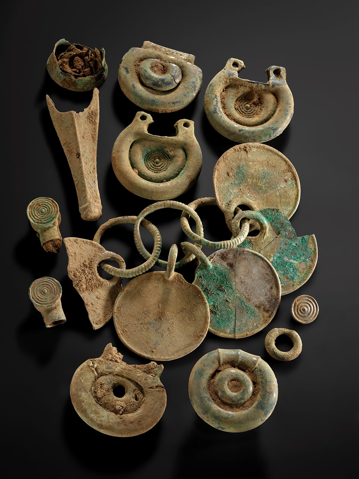 The objects had lain buried for 3,000 years