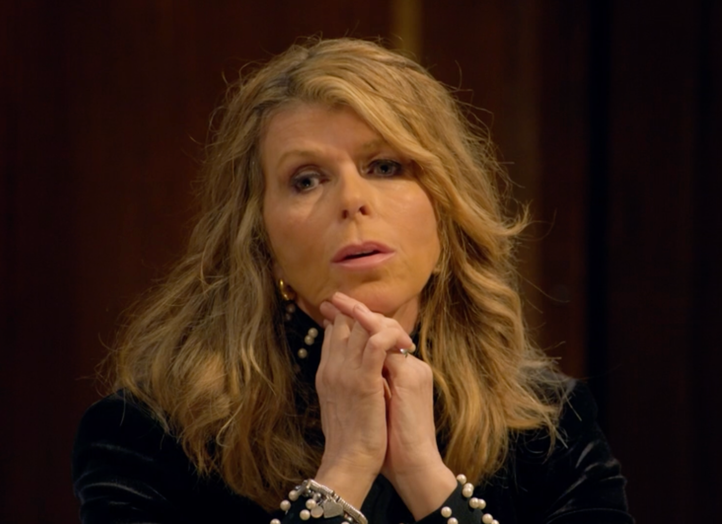 Kate Garraway was also suspected to be a traitor by retired Olympic diver Tom Daley – who gave her side eye in a viral clip
