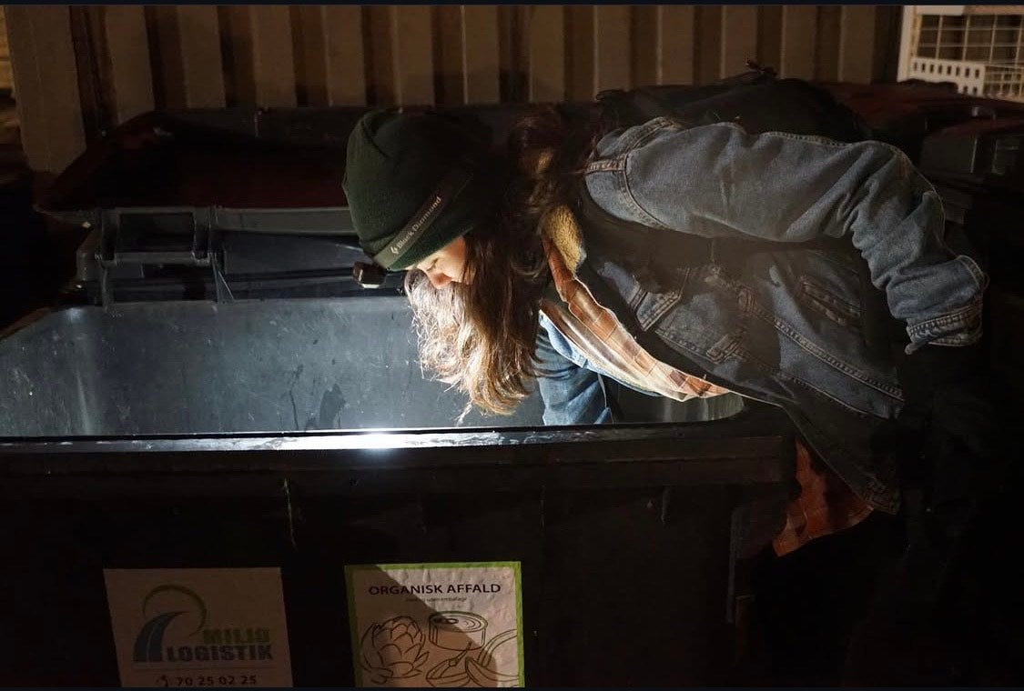 <p>Lenka, 27, who lives in Copenhagen, goes grocery shopping in supermarket bins three times a week – and doesn’t ever have a monthly food bill</p>