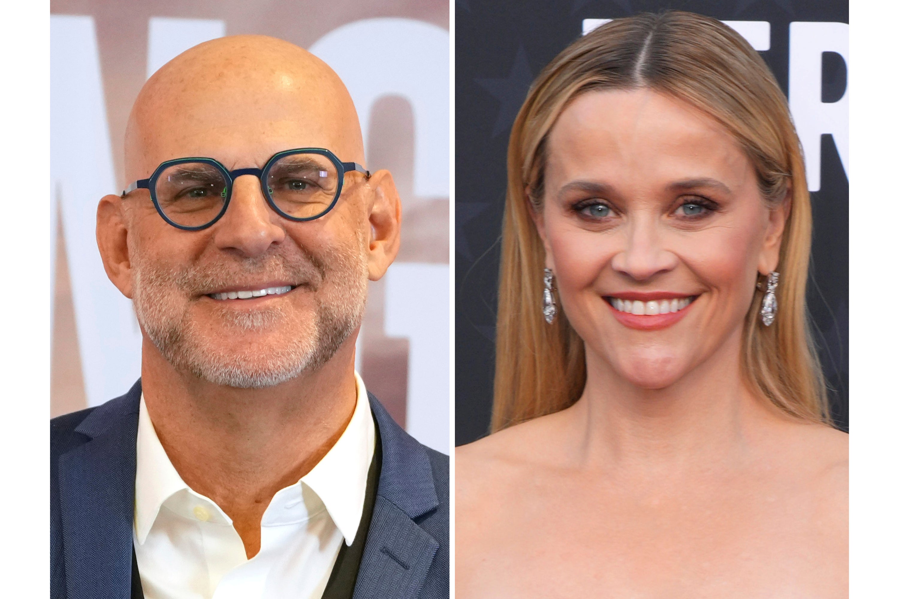 <p>Harlan Coben appears at a photocall for the series ‘Missing You’ in London on Nov. 6, 2024, left, and Reese Witherspoon appears at the 29th Critics Choice Awards in Santa Monica, Calif., on Jan. 14, 2024</p>
