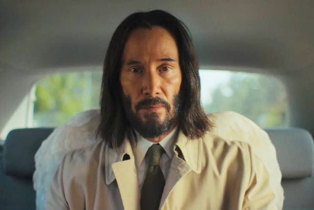 <p>Keanu Reeves as the angel Gabriel in ‘Good Fortune’</p>