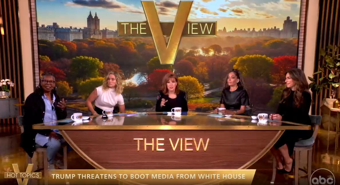 The hosts of The View heaped praise on Fox News and Newsmax for refusing to sign the Pentagon's new press restrictions.