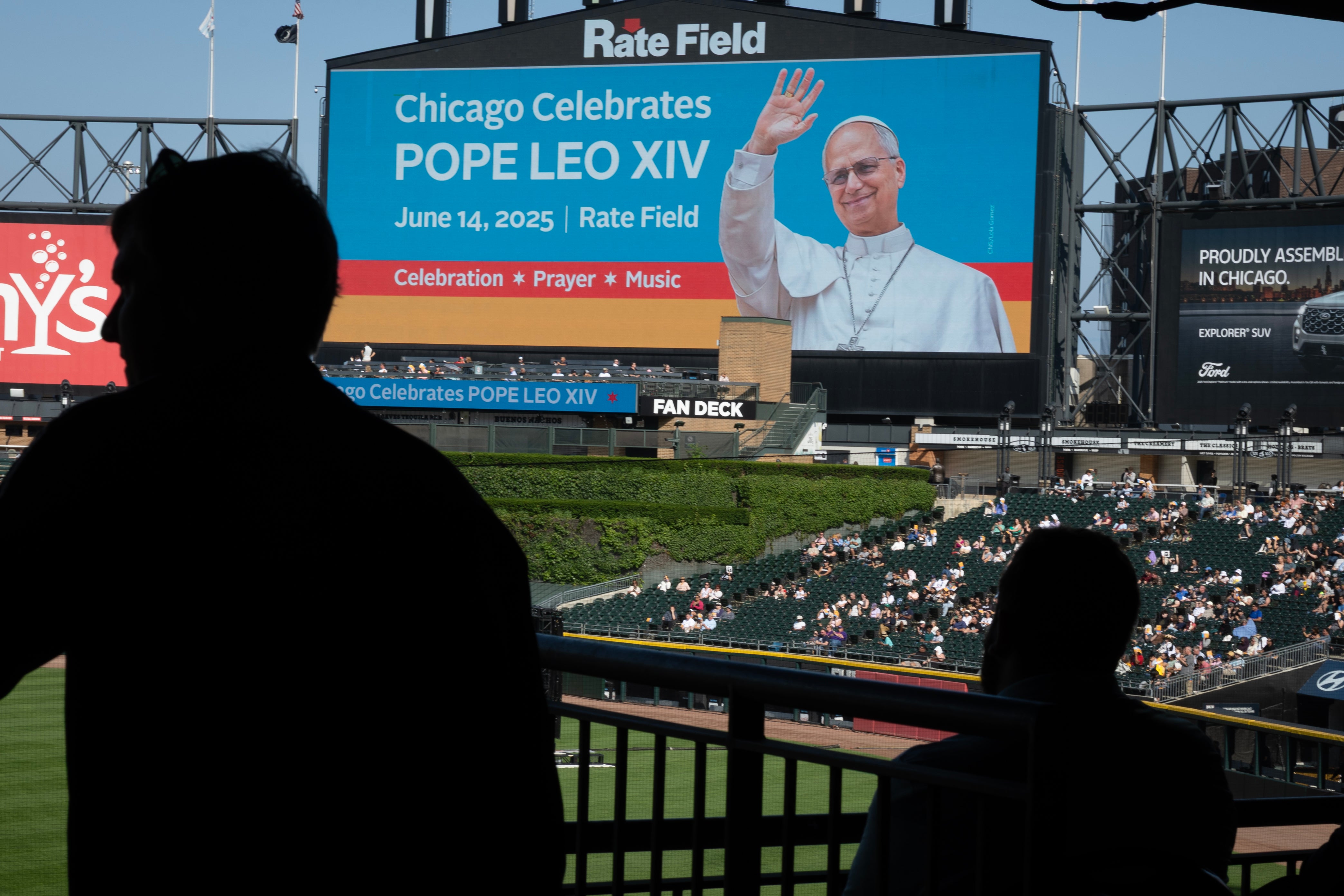 Rate Field in Chicago hosted a mass in June to celebrate Pope Leo XIV’s election