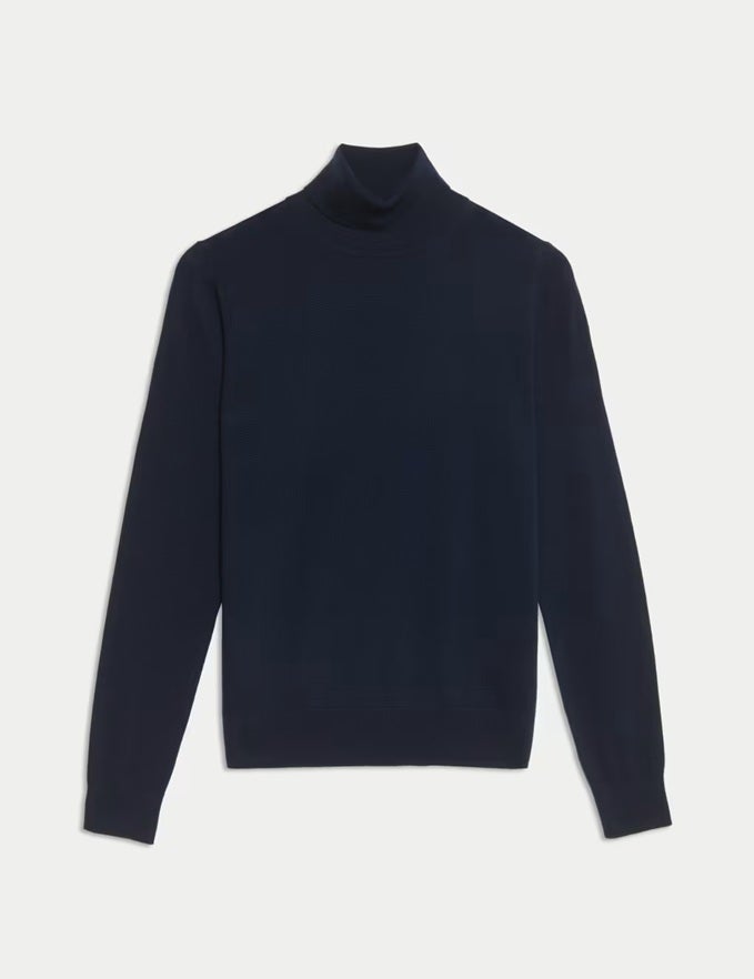 M&S Pure Merino Wool Roll Neck Jumper, £36