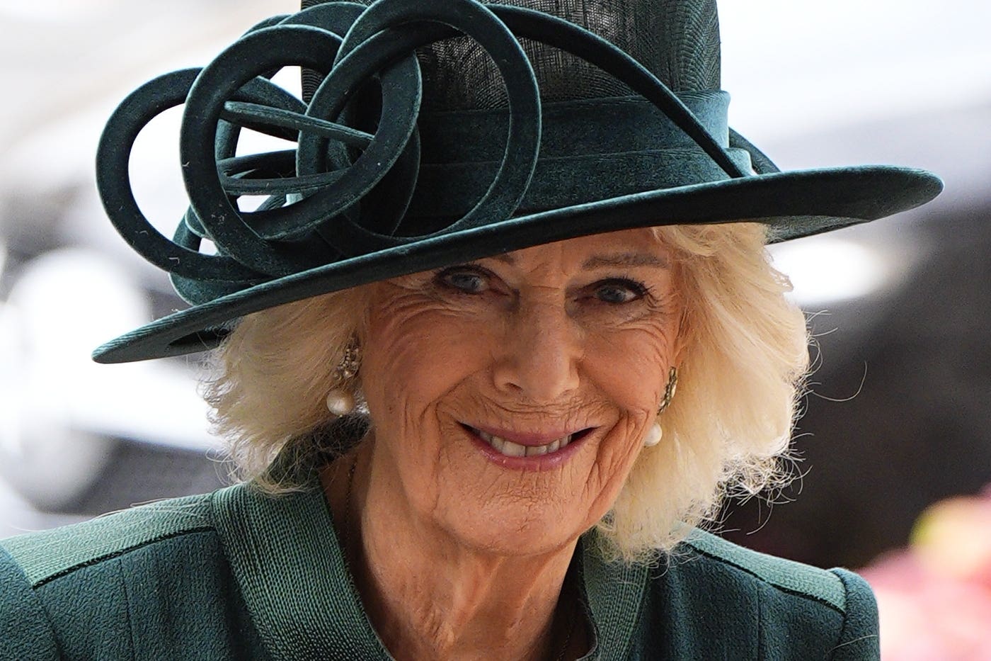 Camilla arrives for the National Harvest Festival service (Aaron Chown/PA)