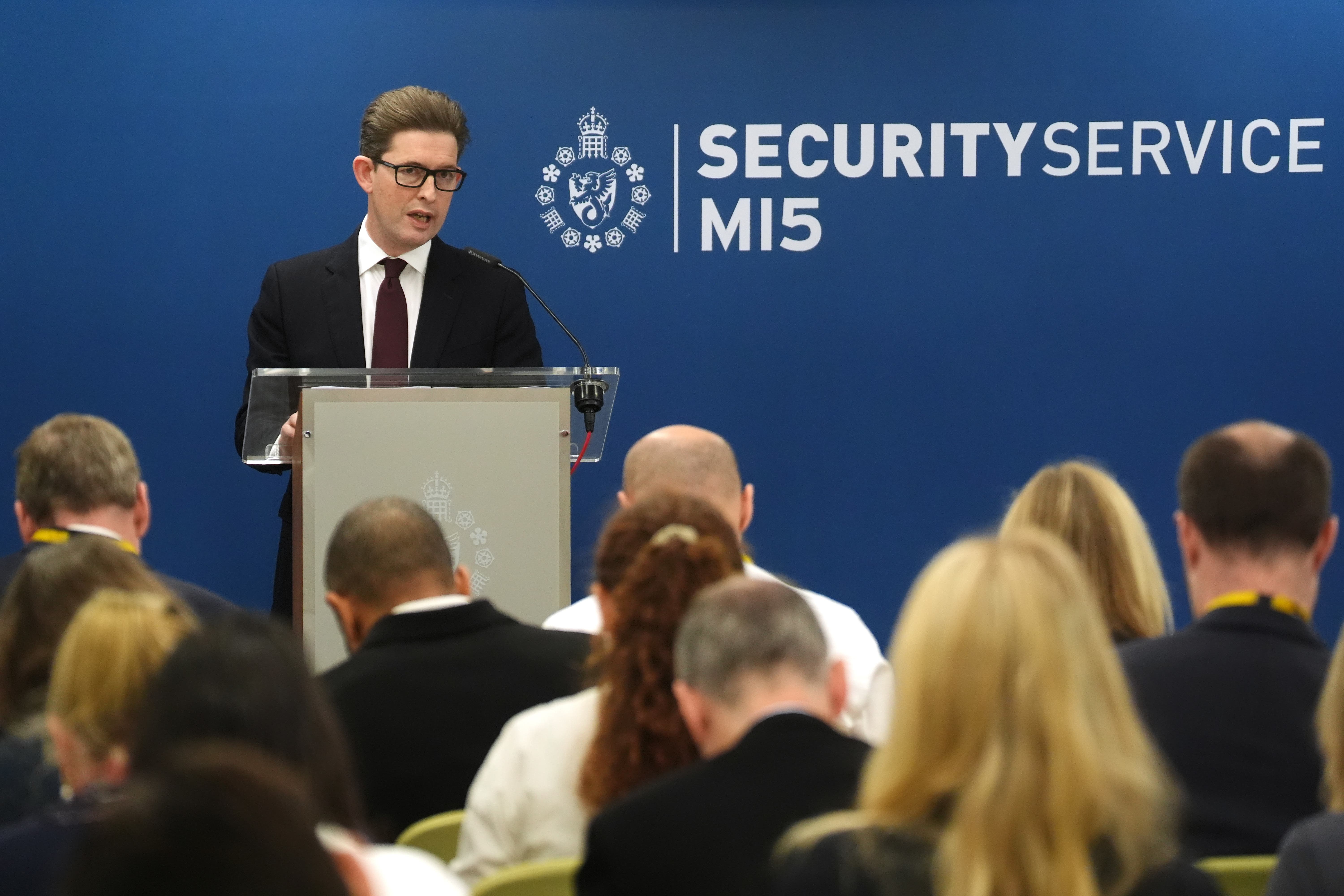 Director General of MI5 Sir Ken McCallum said it would be ‘reckless’ to ignore the potential for AI to cause harm (Jonathan Brady/PA)