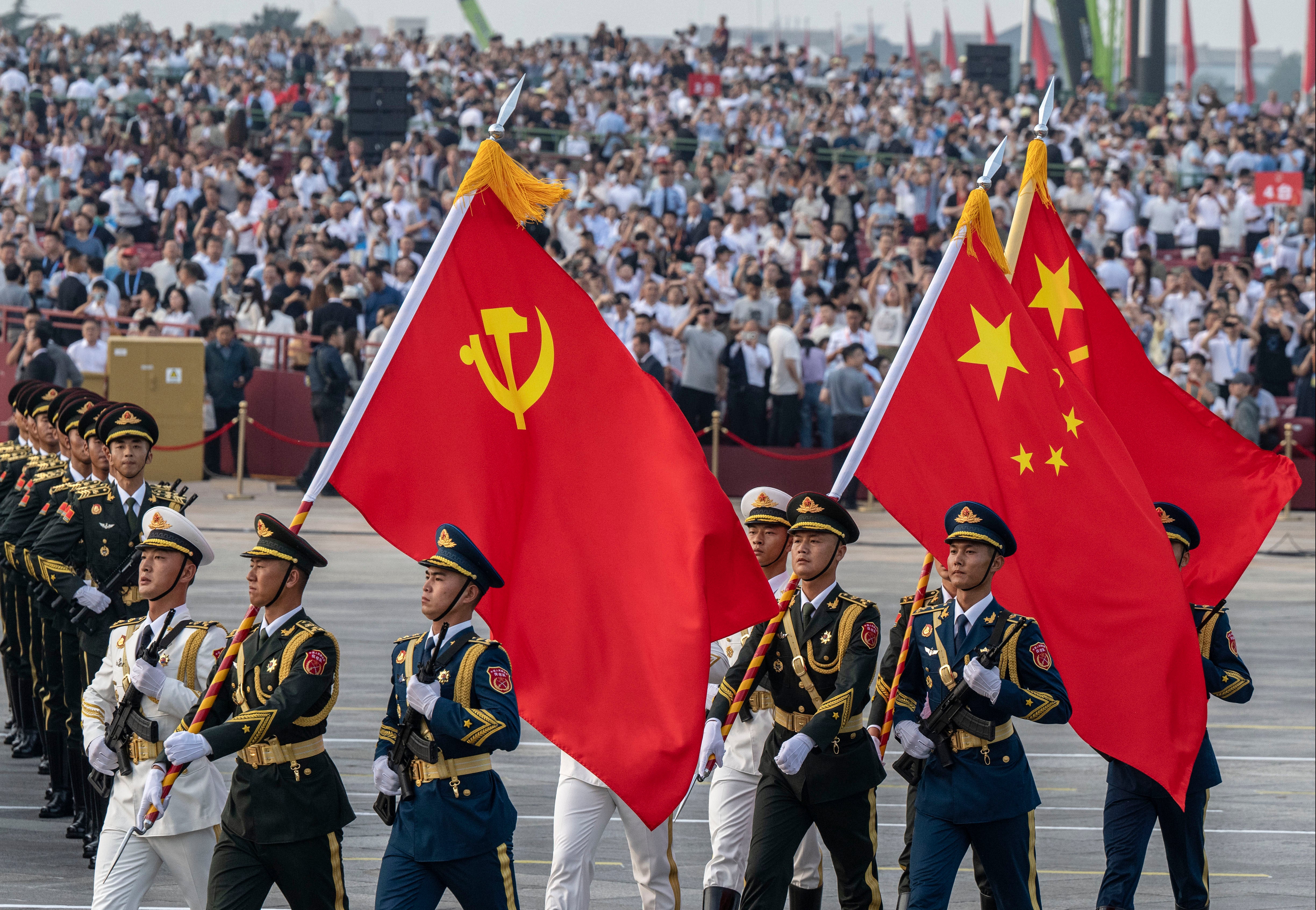 <p>The weapons were first unveiled at the 3 September military parade in Beijing last year, marking the 80th anniversary of victory over Japan and the end of World War II</p>