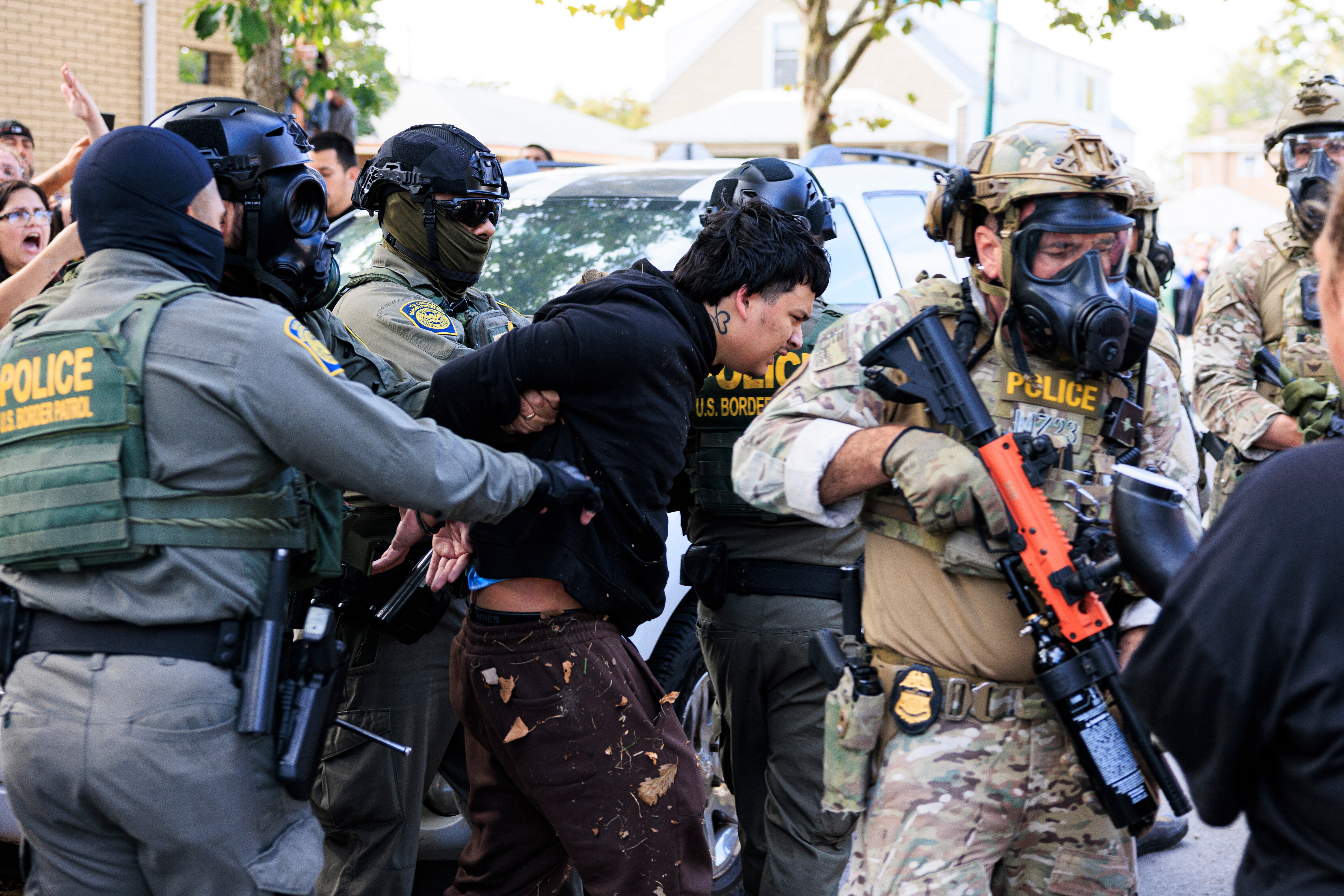 Donald Trump has surged federal officers to Chicago and other Democratic-led city as protesters continue to demonstrate against sweeping immigration arrests