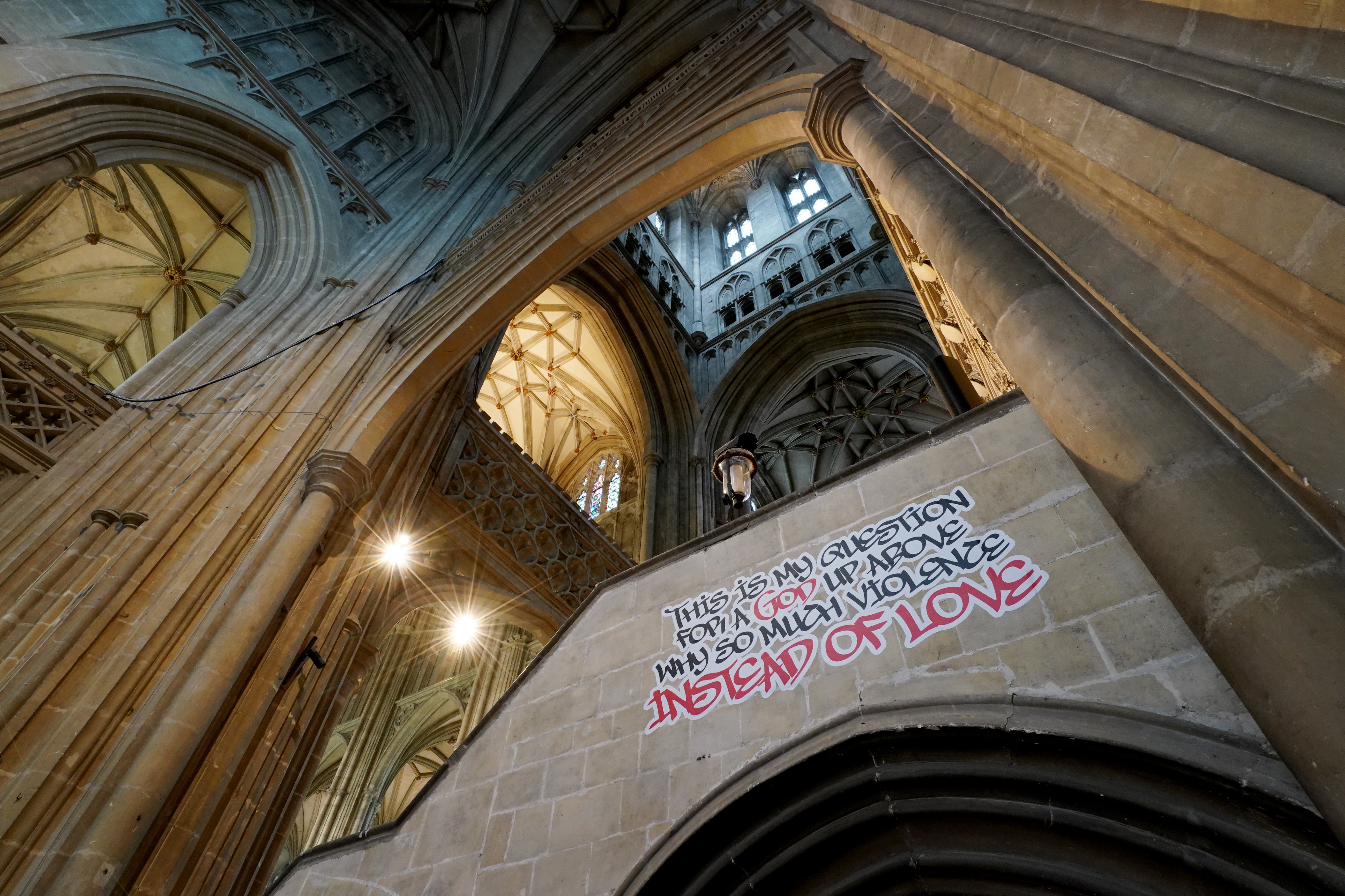 Graffiti artwork from the Hear Us installation (Gareth Fuller/PA)