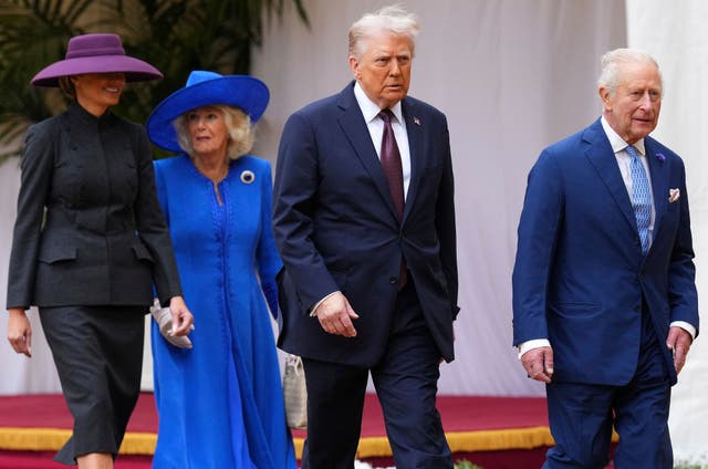<p>First Lady Melania Trump, President Donald Trump, King Charles III and Queen Camilla at Windsor Castle on September 17 during Trump’s second state visit</p>