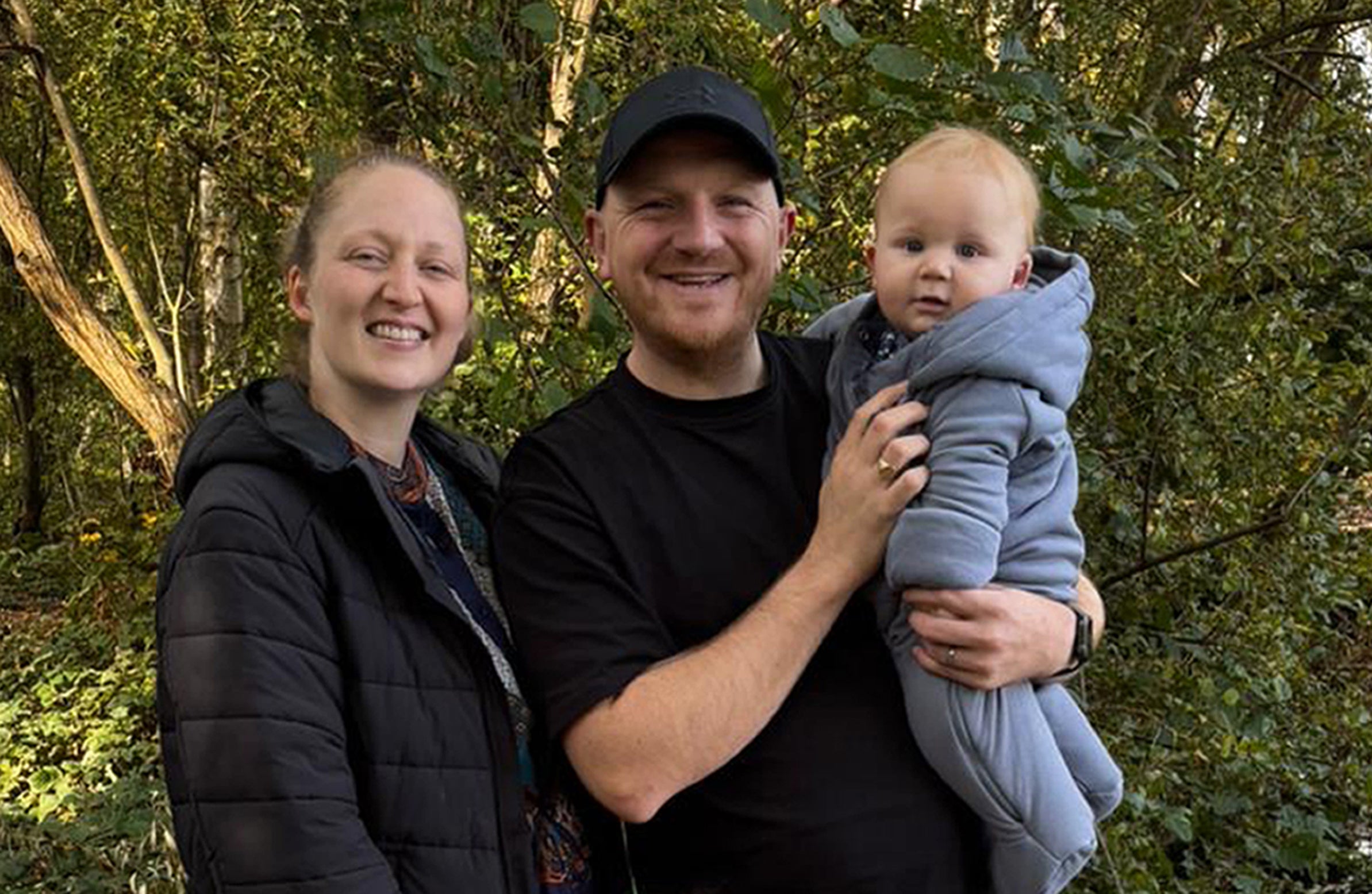 Vicky and Joey Underhay with their son Freddie who was found to have a rare eye cancer and his sight is expected to be saved thanks to a new screening tool which is being assessed for widespread use