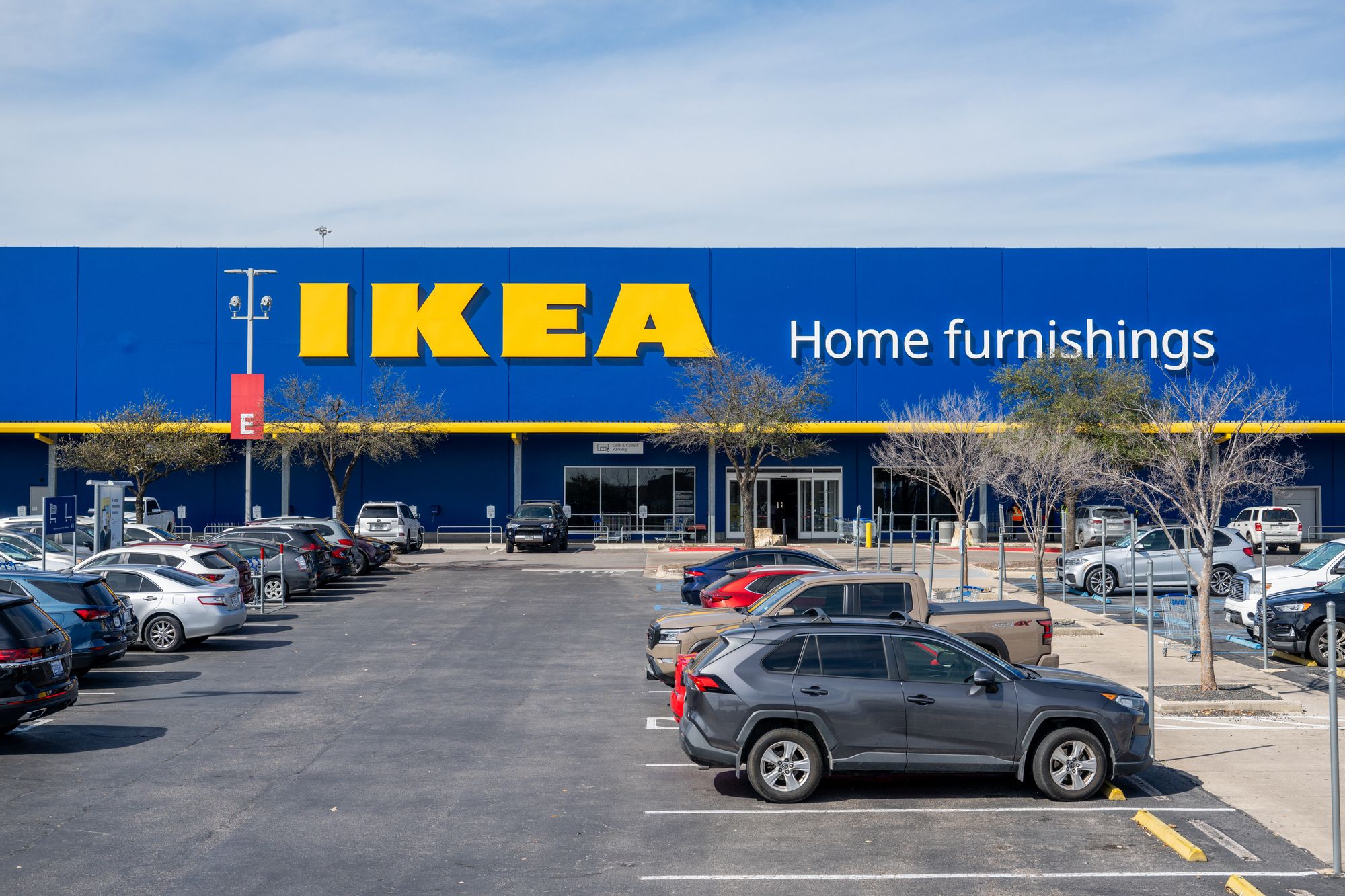 ROUND ROCK, TEXAS - FEBRUARY 26: The exterior of an Ikea furniture store is seen on February 26, 2024 in Round Rock, Texas
