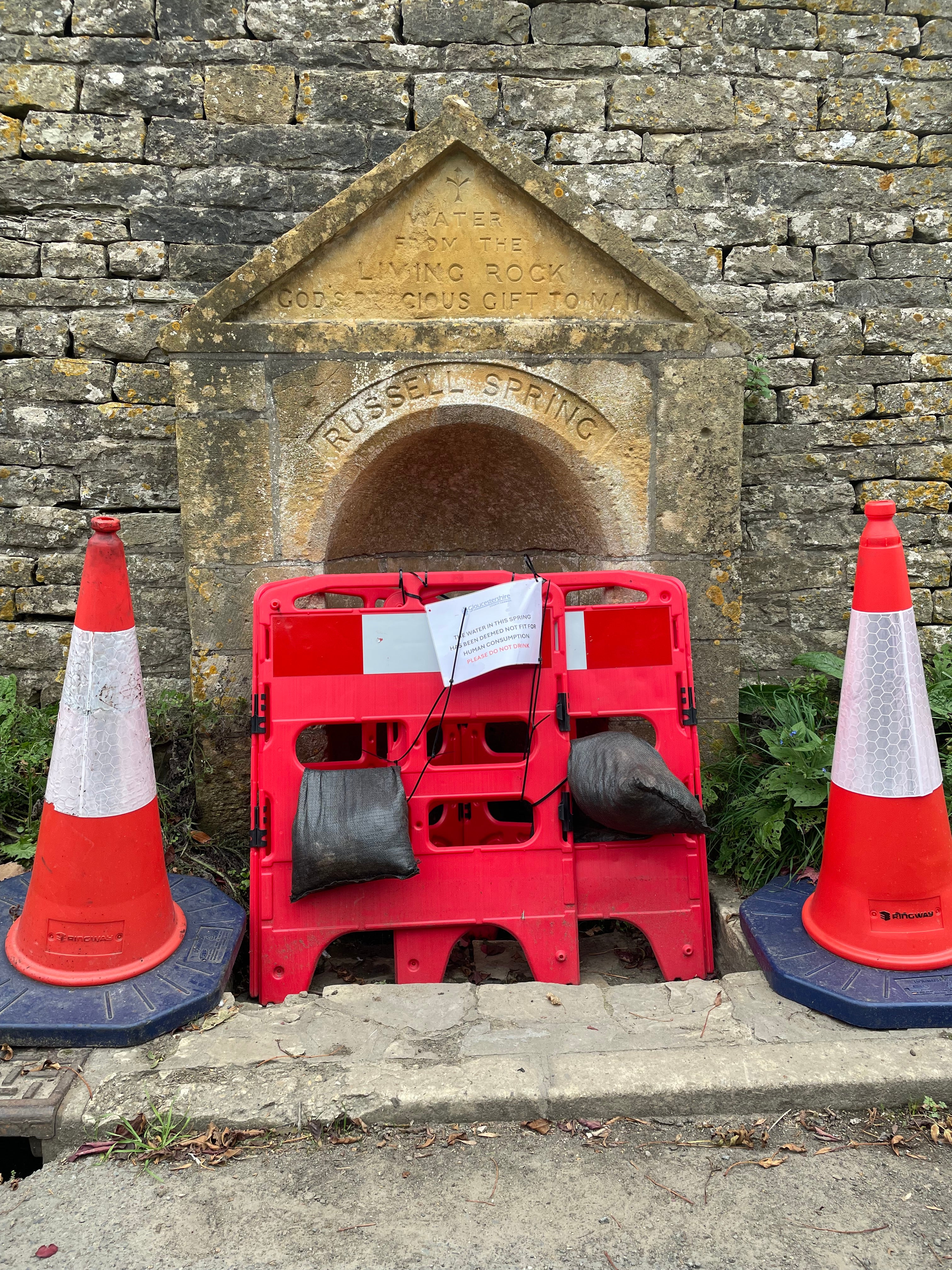 The drinking spring in Blockley, now deemed too dangerous to use