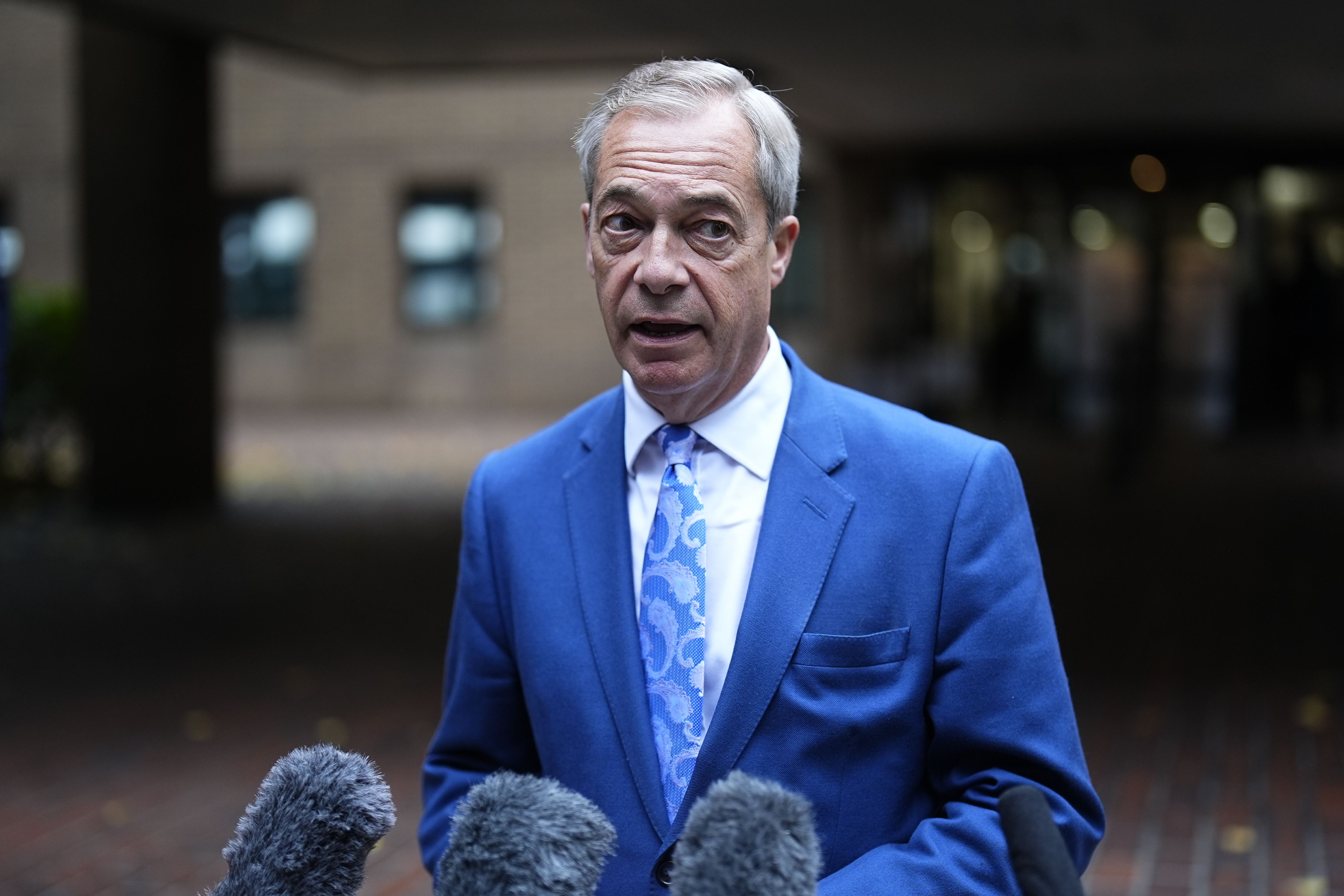 Farage says he supports the use of frozen Russian assets to assist Ukraine