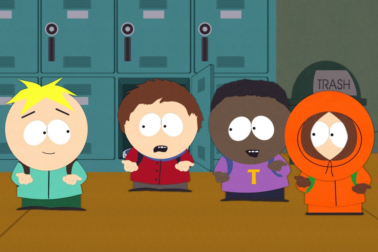 South Park Elementary students do the '67' hand gesture in the latest South Park episode 'Twisted Christian'