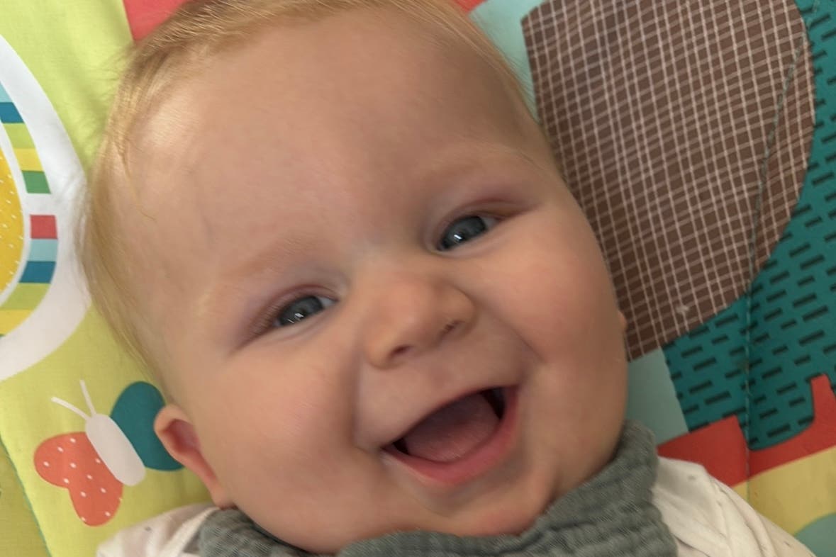 Freddie Underhay’s rare genetic eye cancer was detected as a result of his family’s participation in ‘world leading’ genetic study (handout/PA)