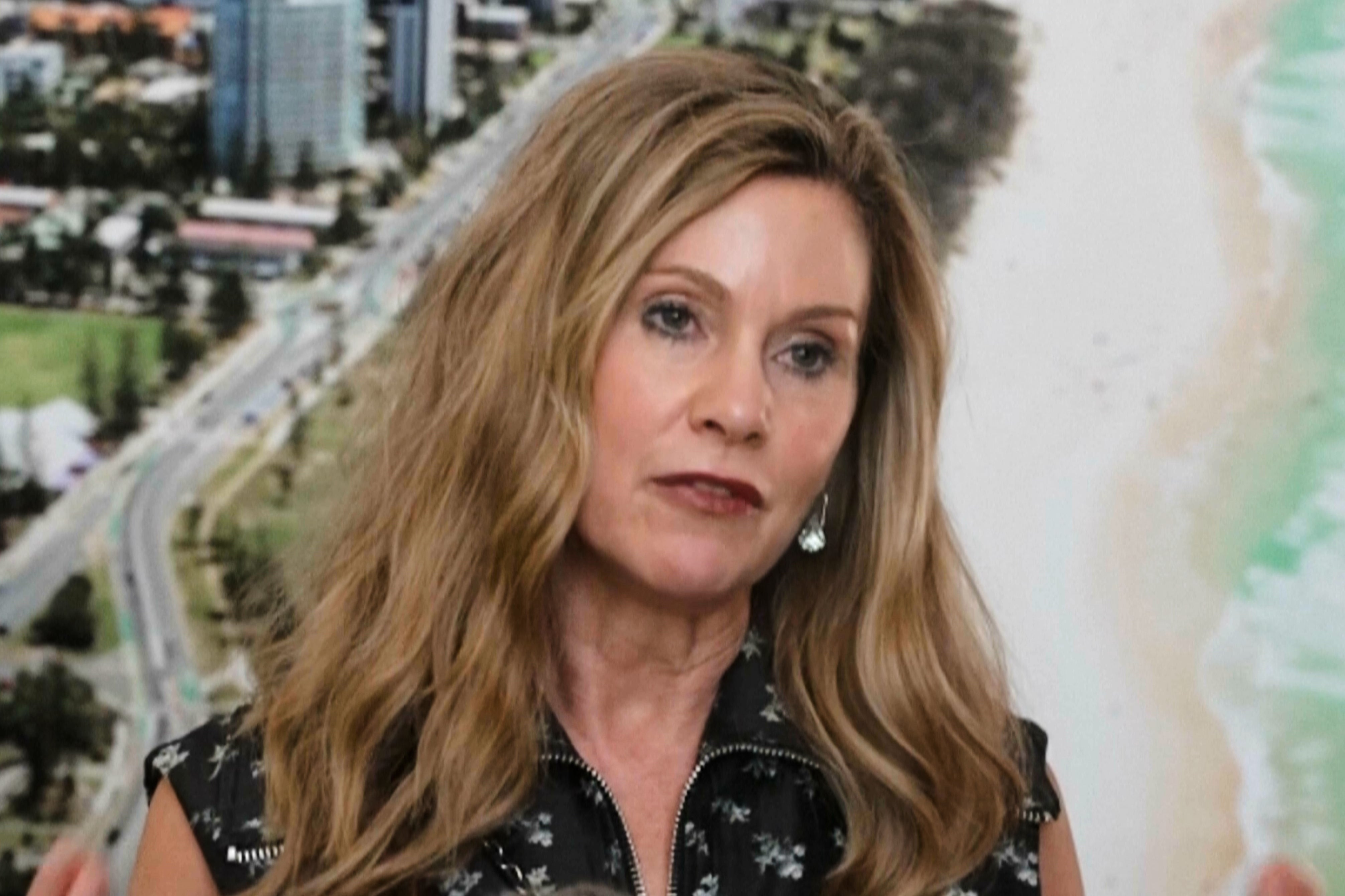 In this image taken from a video, Australia’s eSafety Commissioner Julie Inman Grant speaks to reporters in Gold Coast, Australia, Friday, Oct. 17, 2025. (Australian Broadcasting Corporation via AP)