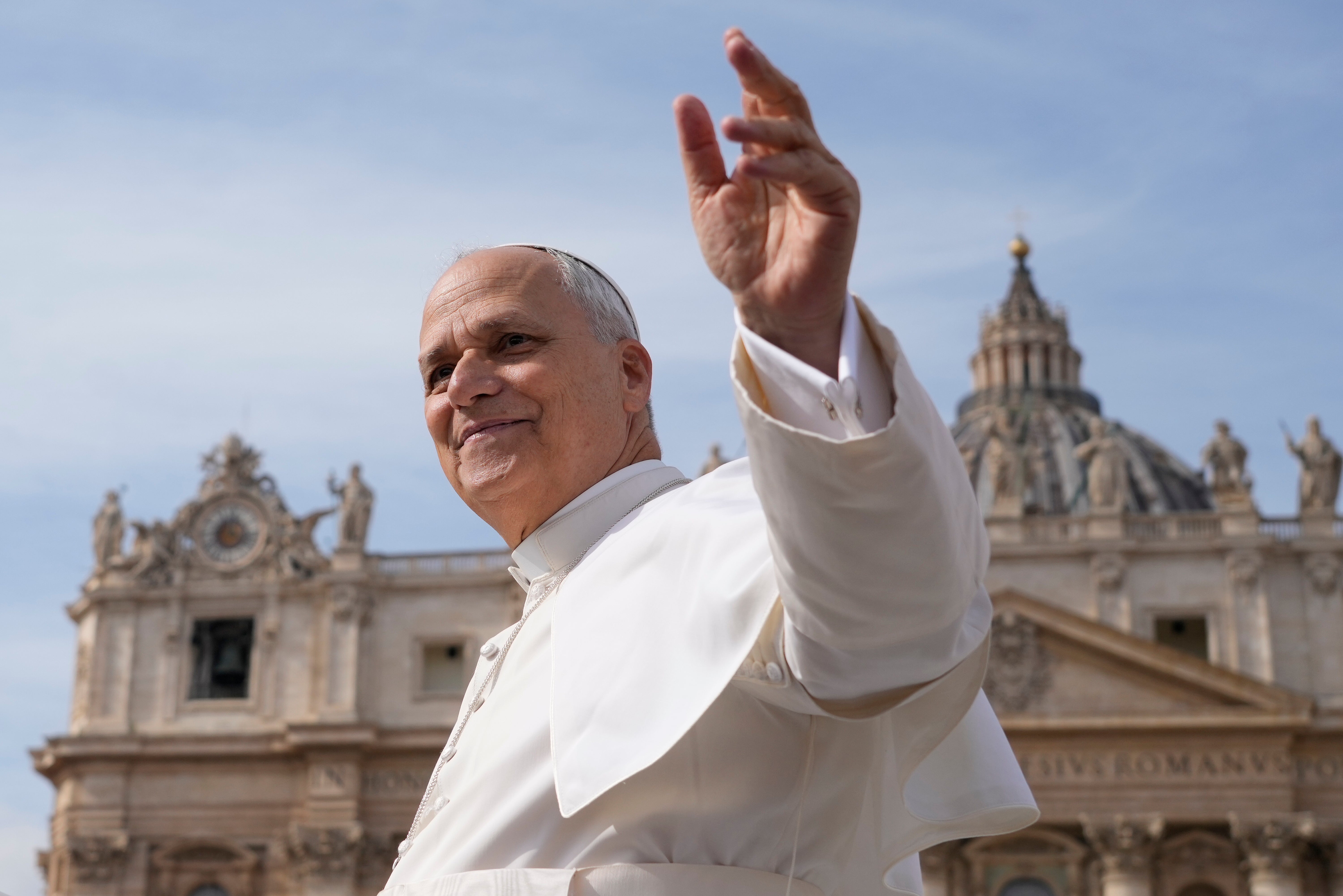 Pope Leo XIV in St Peter’s Square at the Vatican