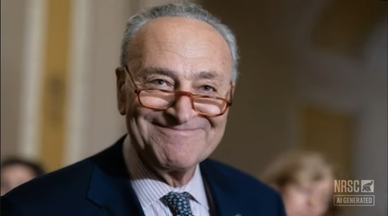 In a Senate Republican political ad, an AI-generated deepfake of top Democrat Chuck Schumer delivers a quote that he only said in print.