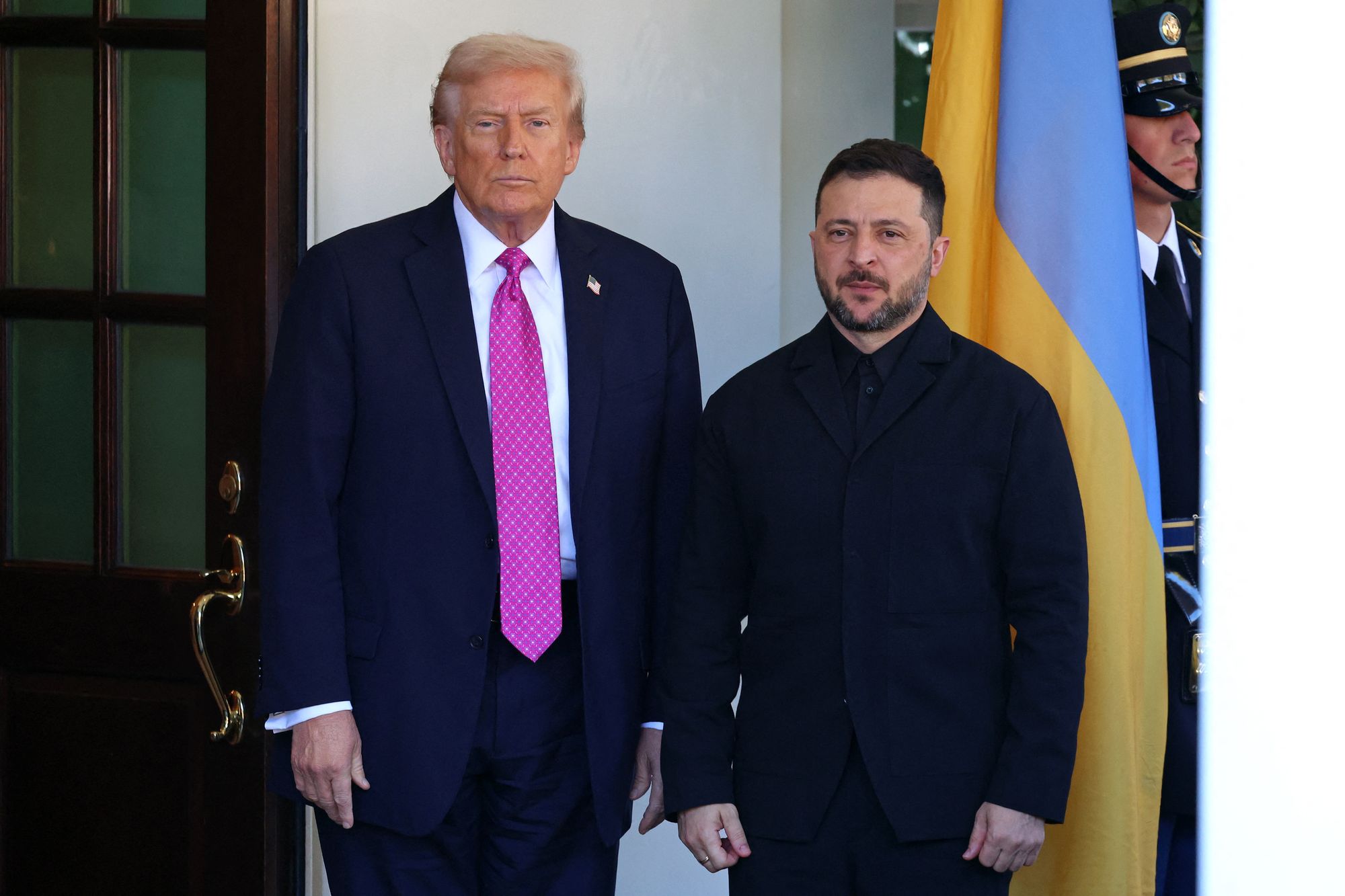 President Donald Trump welcomes Ukrainian president Volodymyr Zelensky at the White House on 17 October