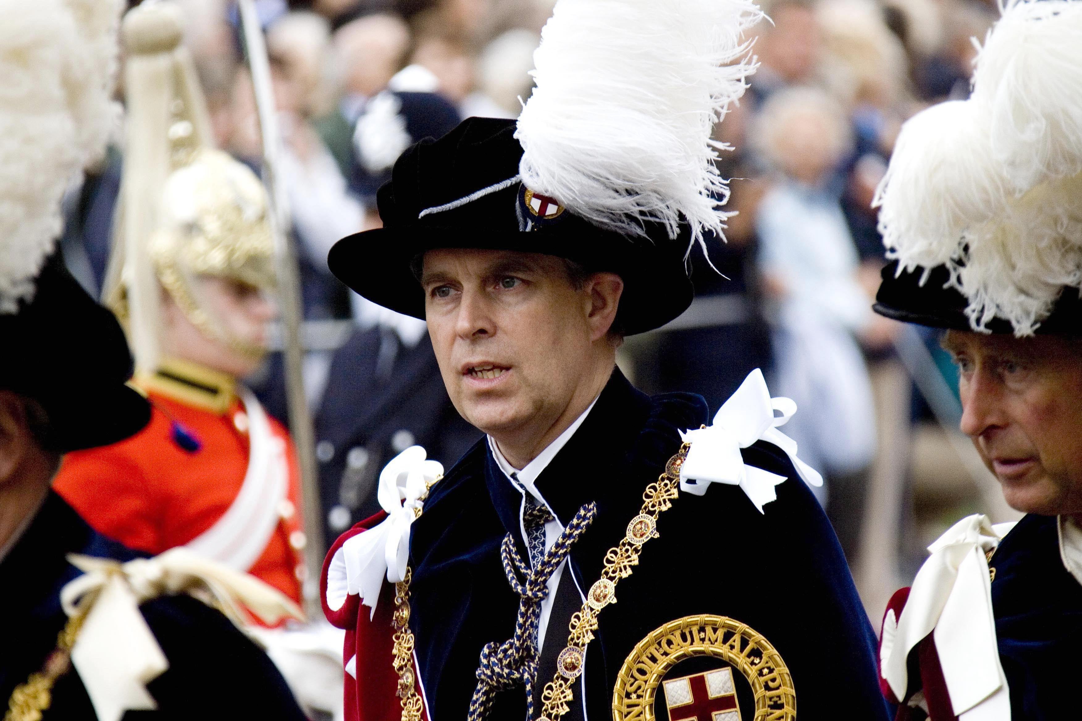 Andrew is no longer a Knight of the Order of the Garter and will not take part in its procession and private service