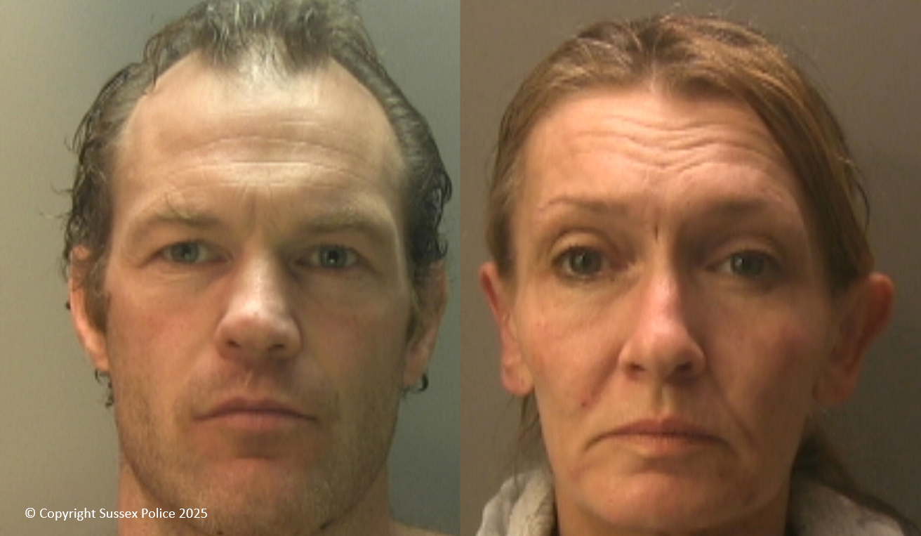 Barry Farthing and Victoria Hale have been ordered by Sussex Police to wear the tags for 12 months and avoid certain supermarkets