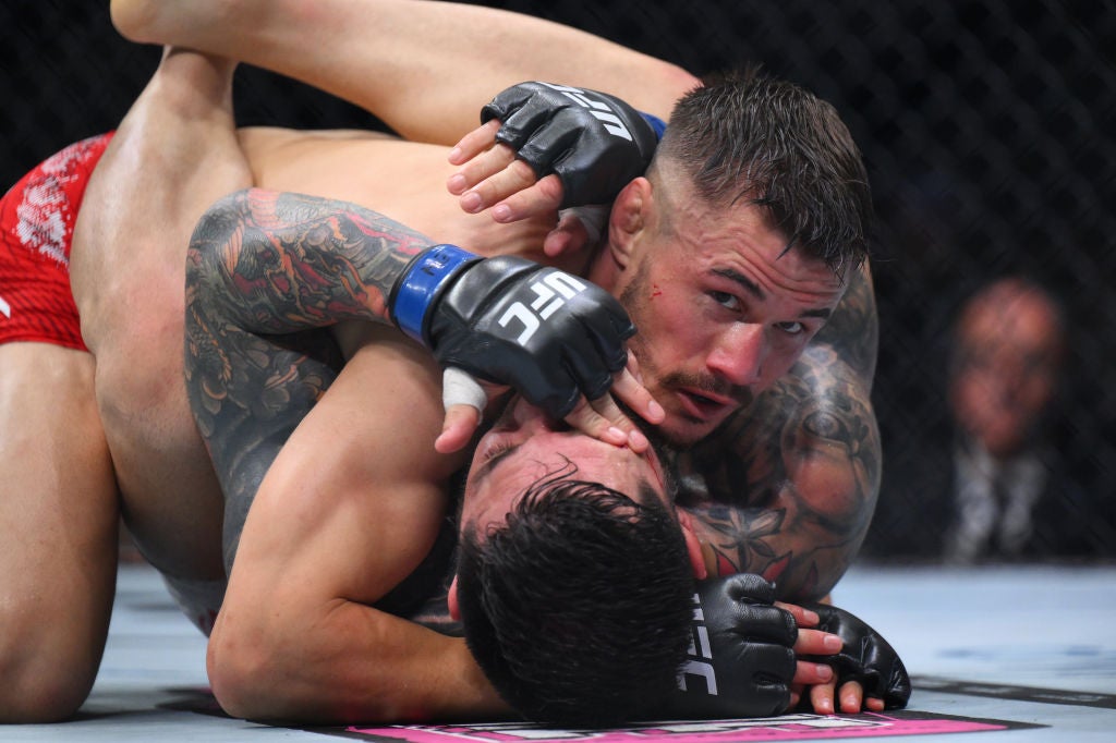 Nathaniel Wood in action against Daniel Pineda in 2024