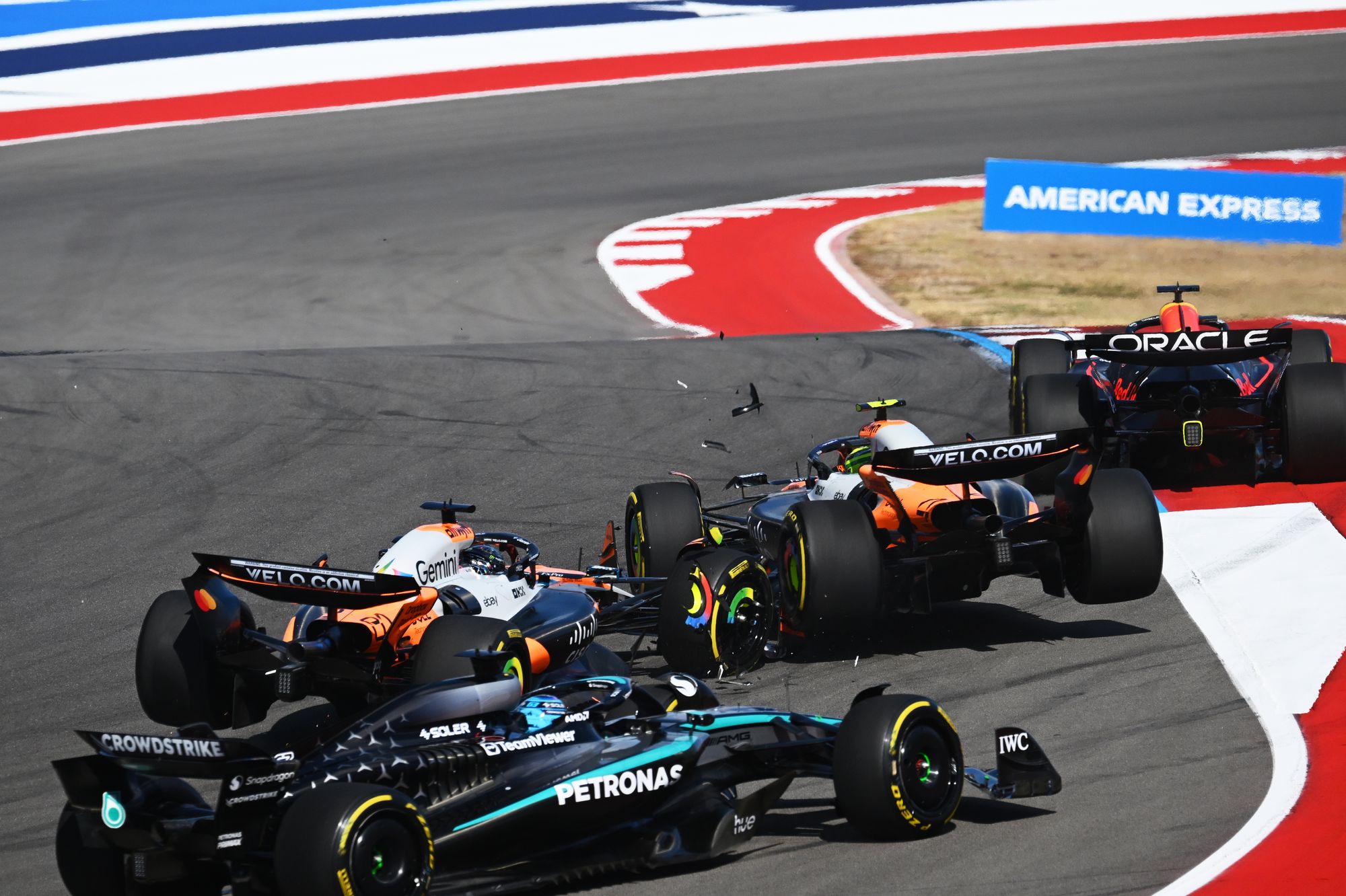 Norris and Piastri collided again in the Saturday sprint