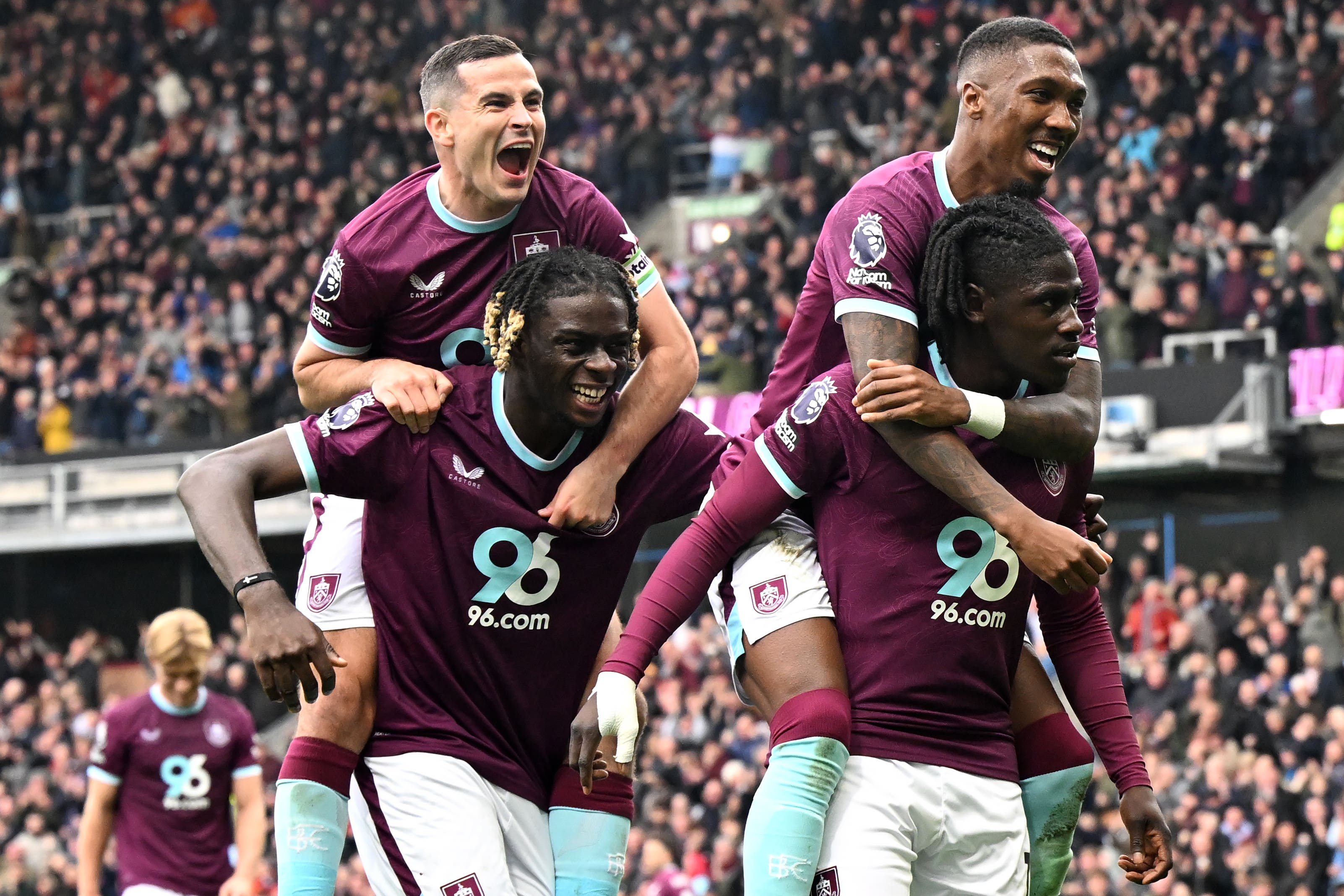Burnley’s Loum Tchaouna celebrates scoring (Cody Froggatt/PA)