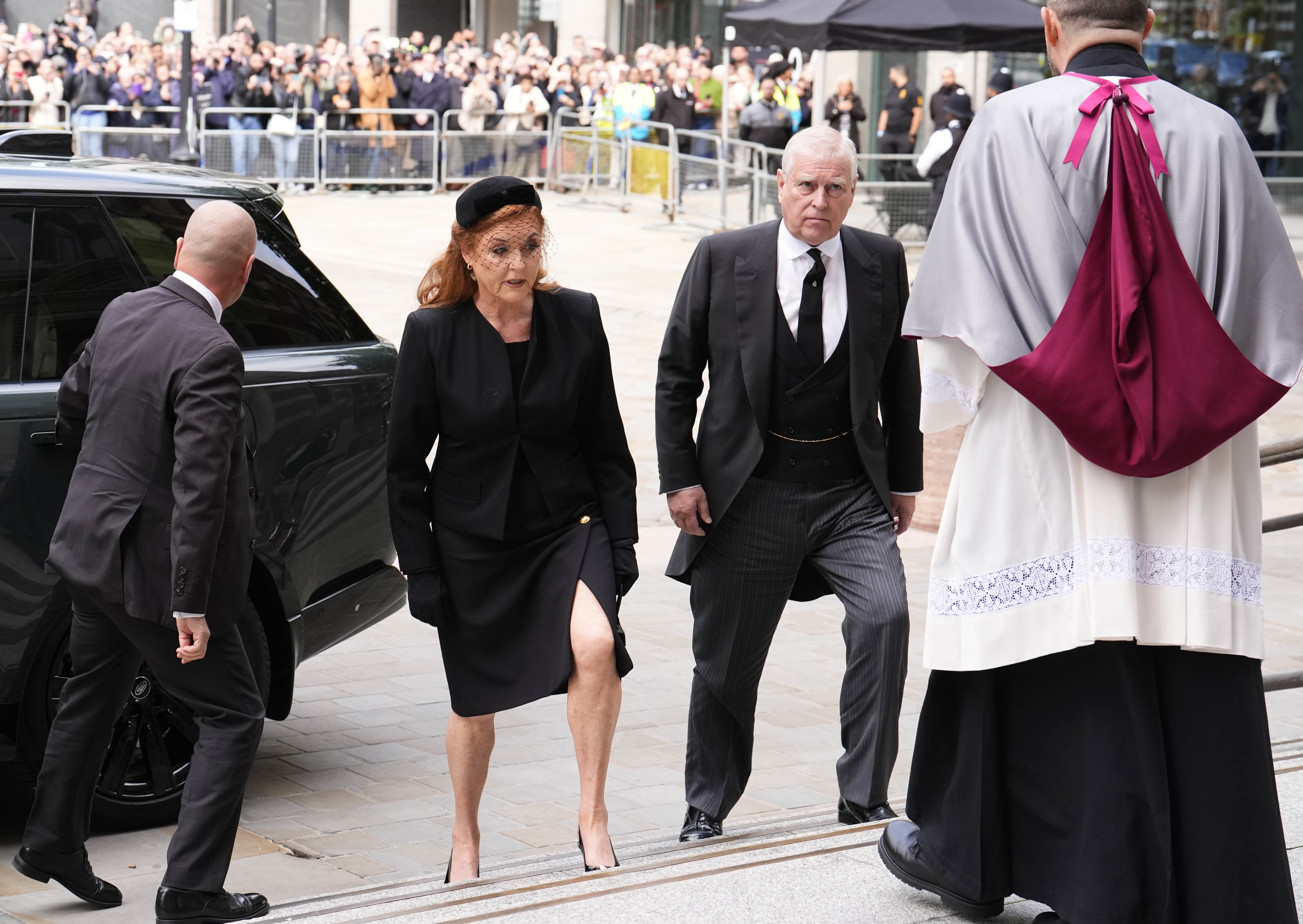 The former Duke of York and his ex-wife Sarah Ferguson together in September (Jordan Pettitt/PA)