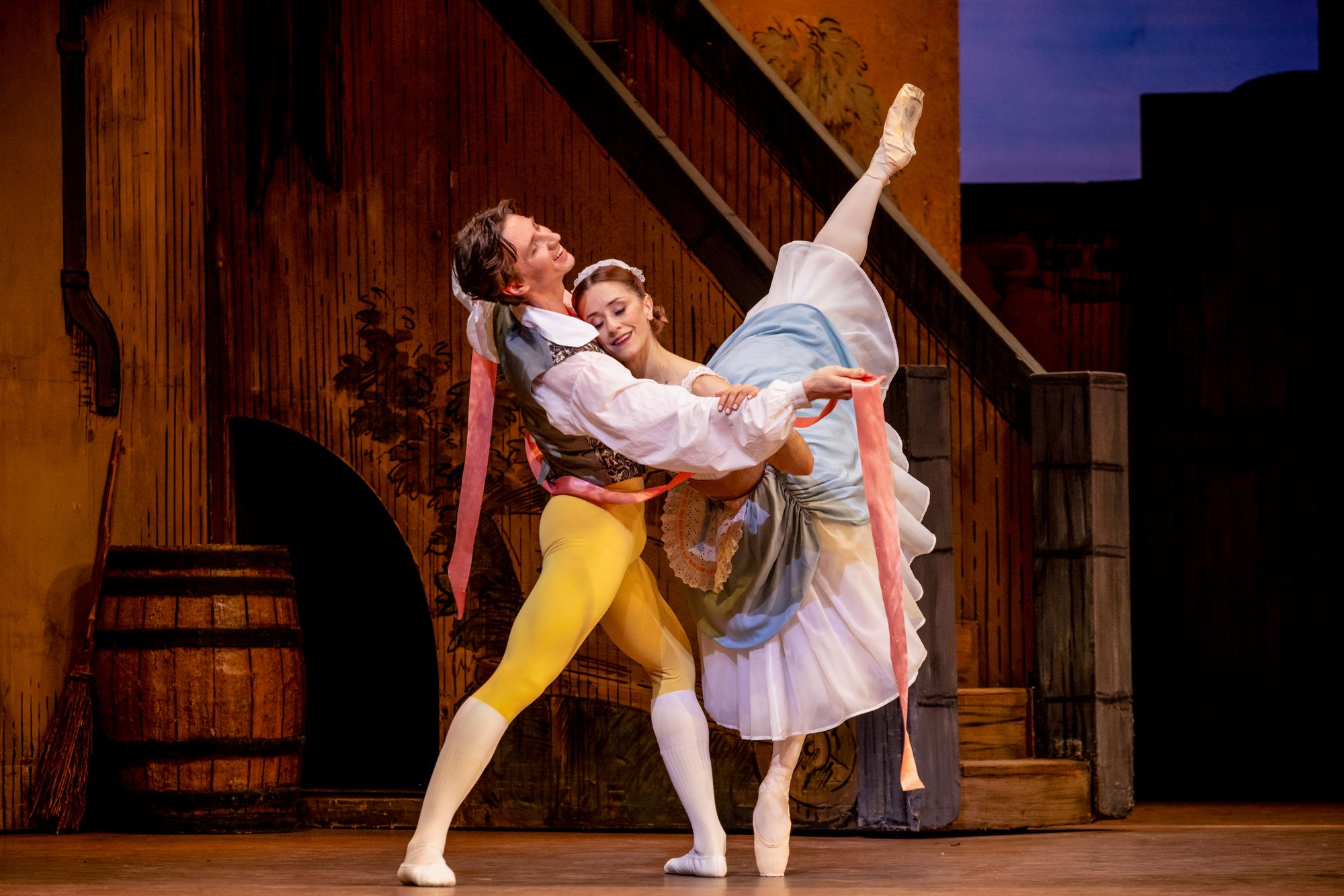 Vadim Muntagirov as Colas and Marianela Nuñez as Lise in ‘La Fille mal gardée’ at The Royal Opera House