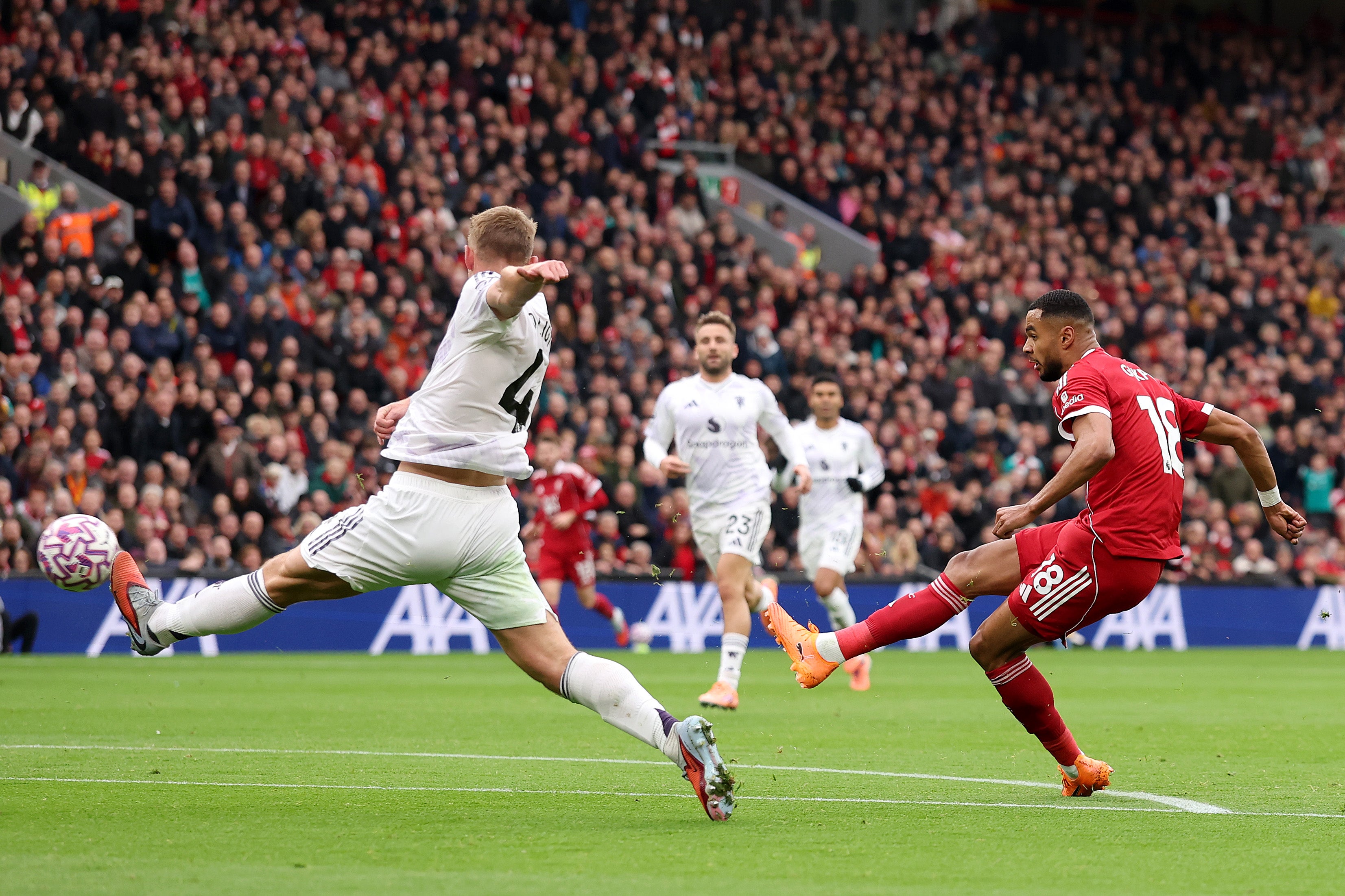 Cody Gakpo hit the post three times as Liverpool pushed to equalise