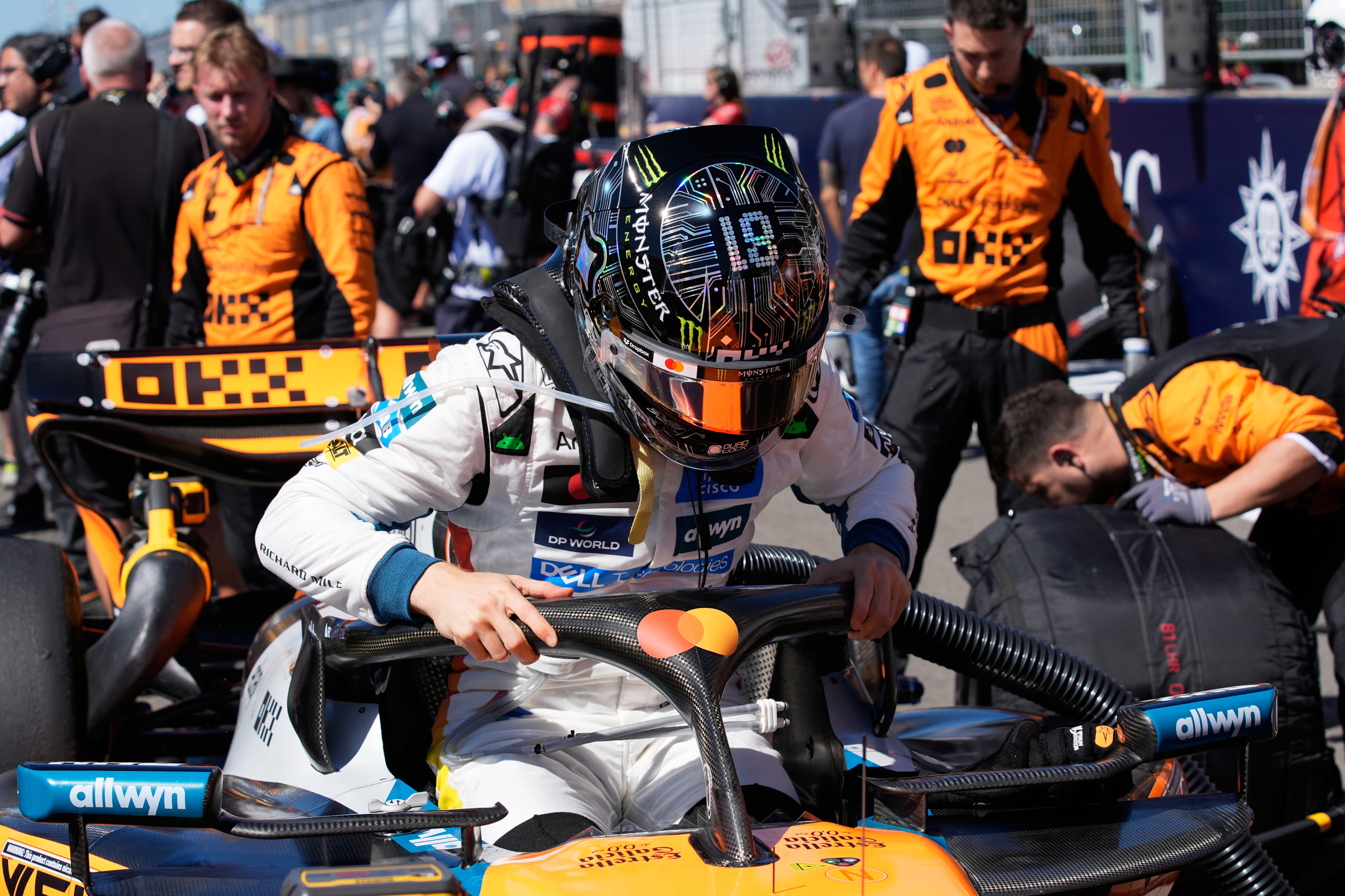 Piastri’s advantage in the title race continues to ebb away (John Locher/AP)