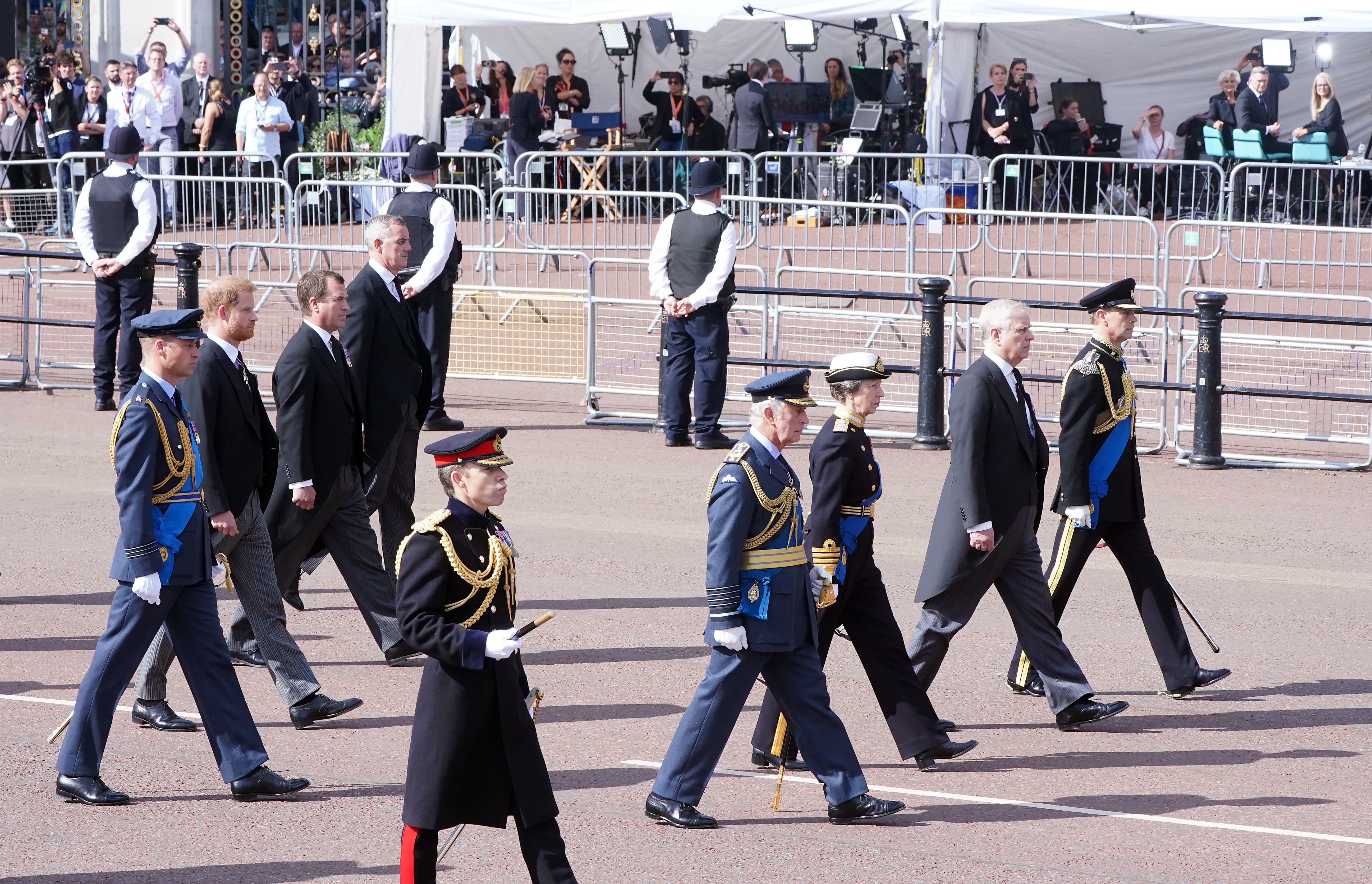 Mr Mountbatten-Windsor with his family at the funeral of the late Elizabeth II