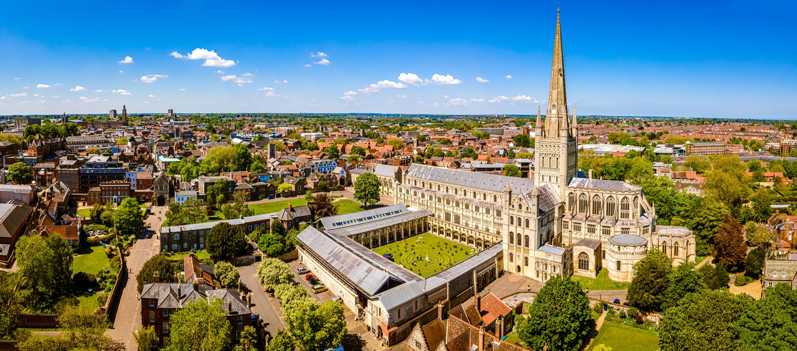 Norwich’s cathedral dominates the skyline