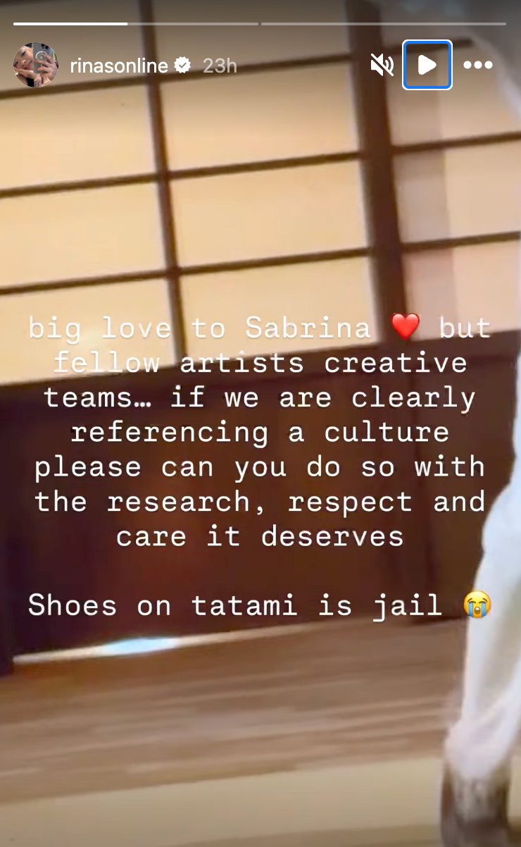 Rina Sawayama noted that 'shoes on tatami is jail'