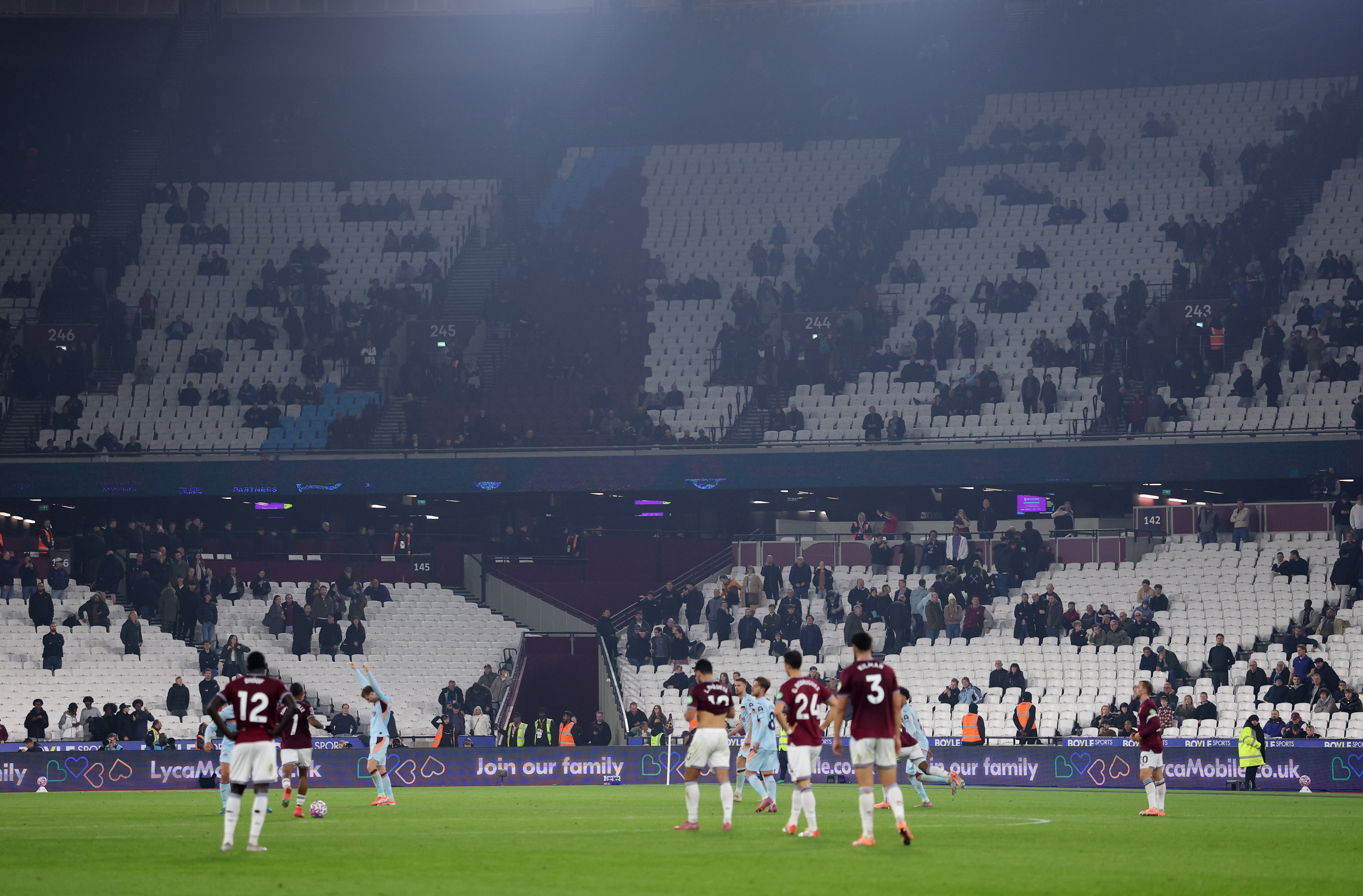 There were plenty of empty seats at the London Stadium