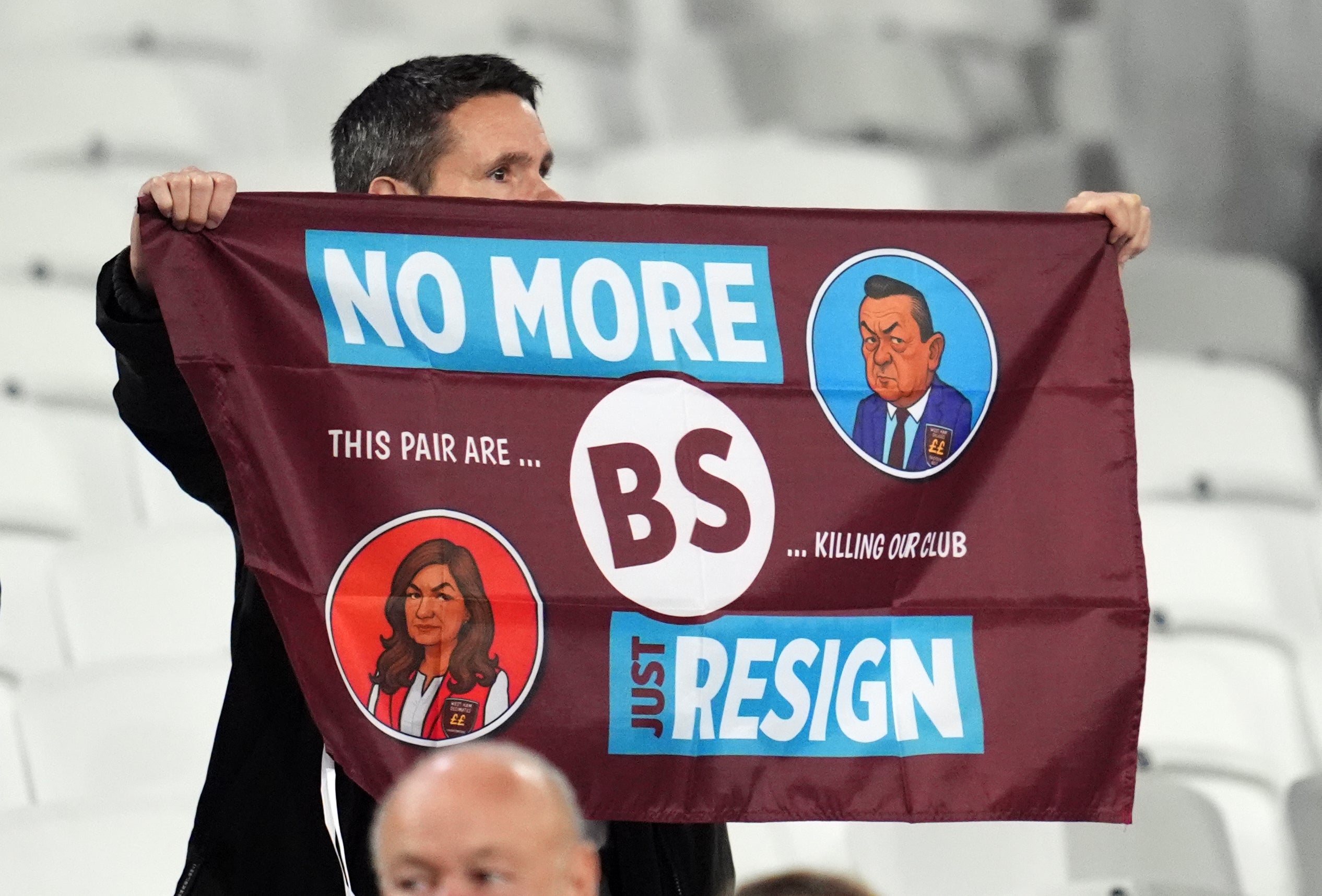 Many West Ham fans boycotted their game against Brentford on Monday